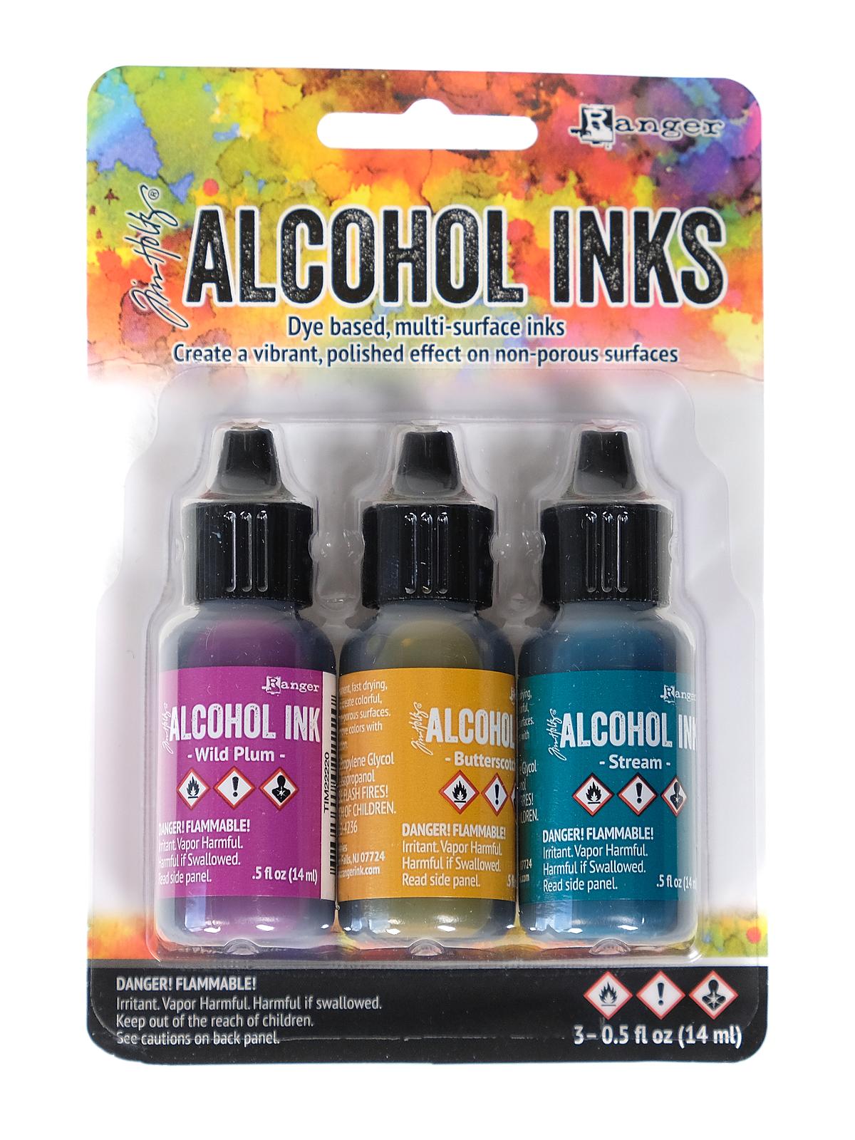Tim Holtz Alcohol Ink Sets nature walk wild plum, butterscotch, stream