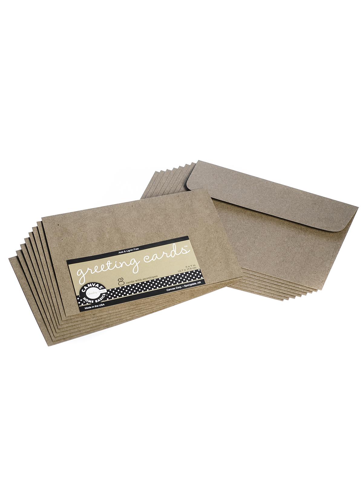 Packaged Cards And Envelopes Greeting Cards With Envelopes Kraft 5 In. X 7 In. Pack Of 8
