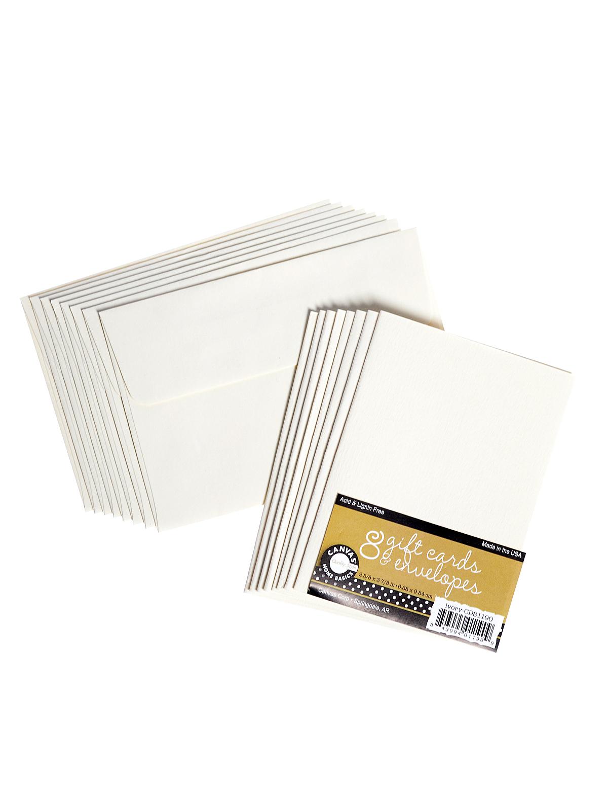 Packaged Cards And Envelopes Gift Cards With Envelopes Ivory 2 1 2 In. X 3 1 2 In. Pack Of 8