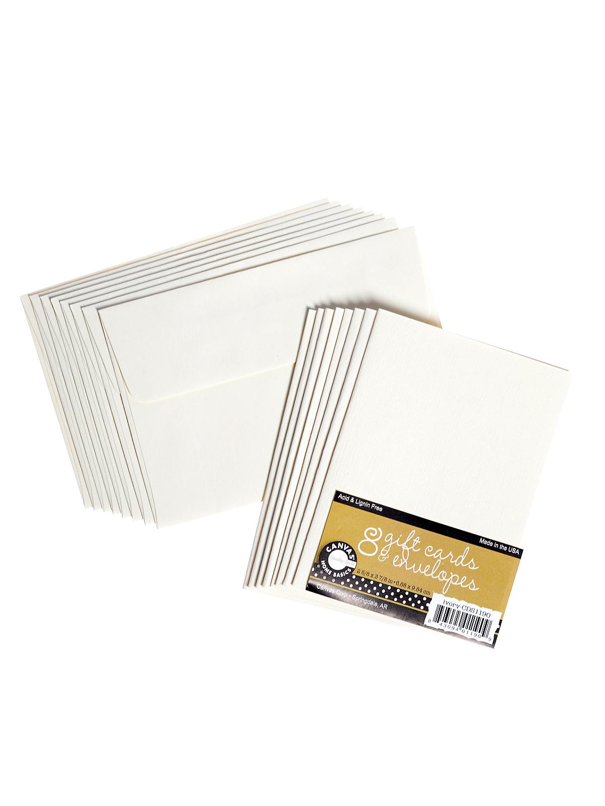 Packaged Cards and Envelopes gift cards with envelopes ivory 2 1 2 in. x 3 1 2 in. pack of 8