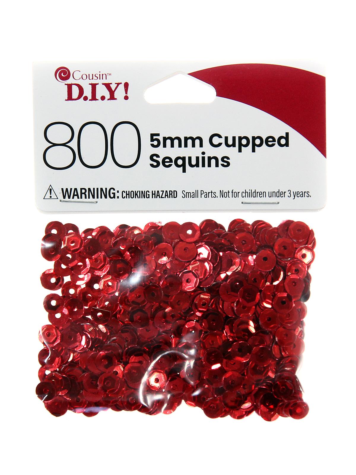 Cupped Sequins Red 5 Mm Pack Of 800