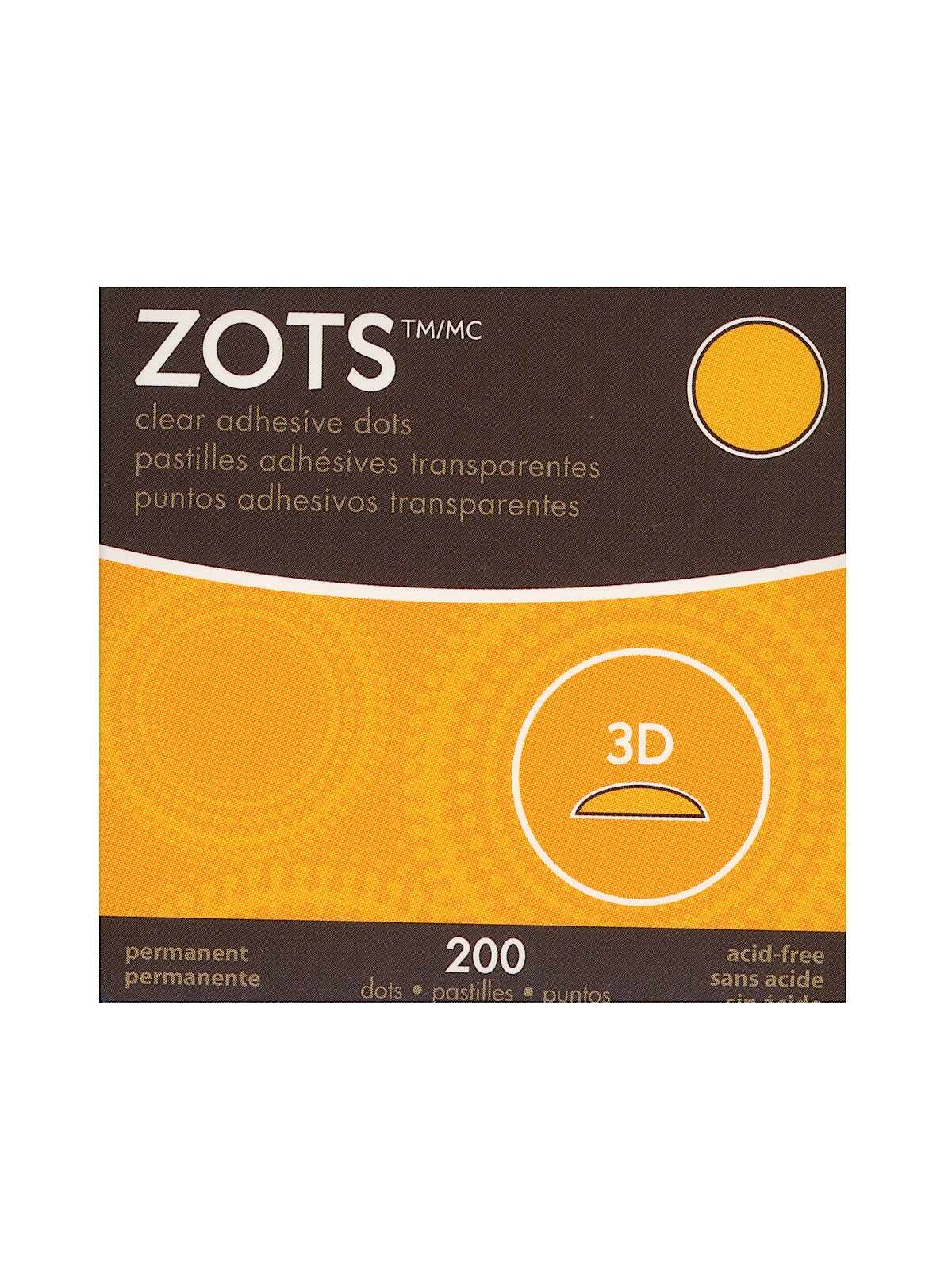 Zots Clear Adhesive Dots 1 2 in. 3-D dots roll of 200