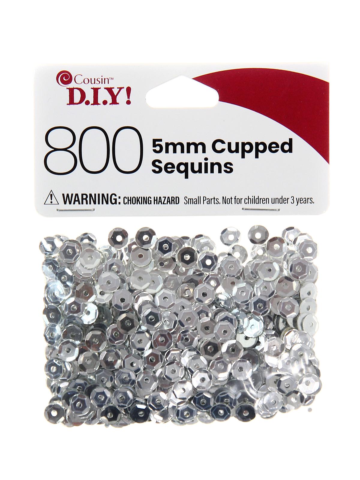 Cupped Sequins silver 5 mm pack of 800
