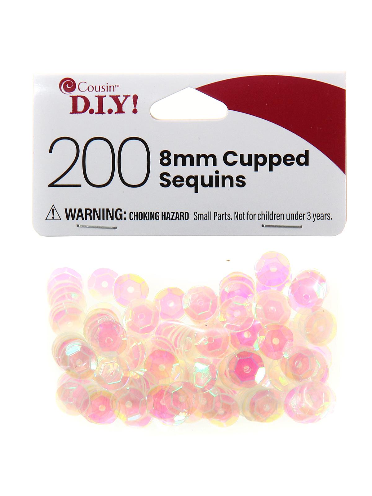 Cupped Sequins iridescent 8 mm pack of 200
