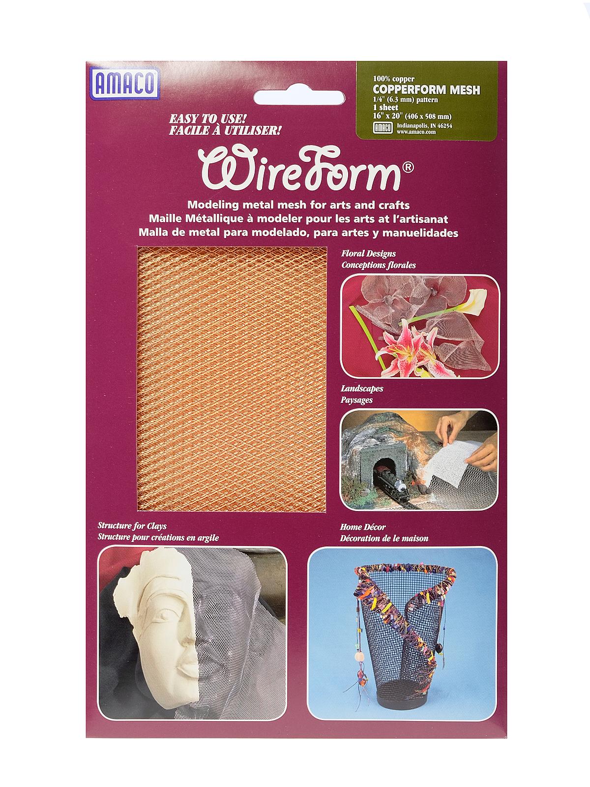 WireForm Metal Mesh copper woven form mesh - 1 4 in. pattern mini-pack