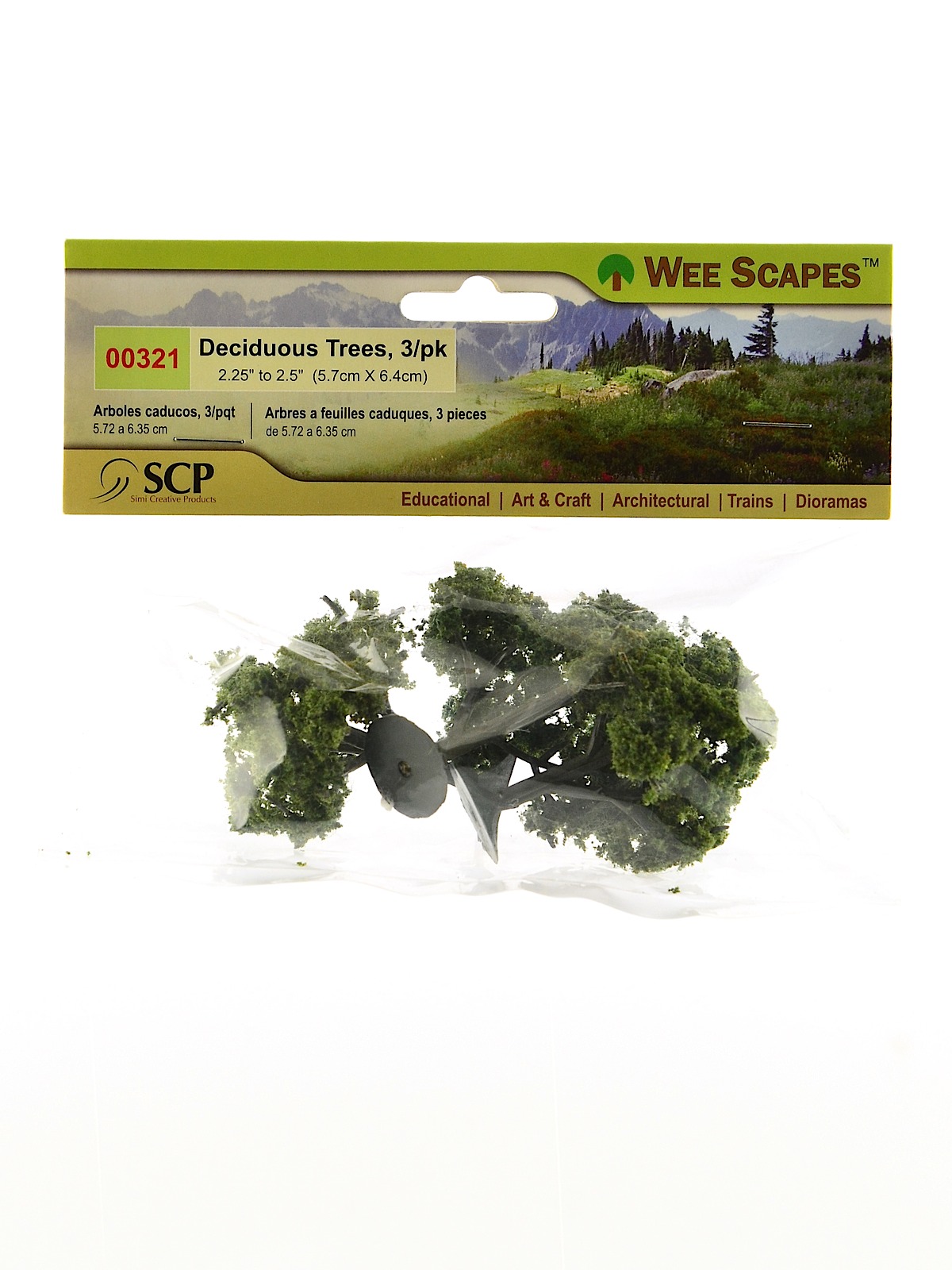Architectural Model Trees Deciduous Trees 2 1 4 In. - 2 1 2 In. Pack Of 3
