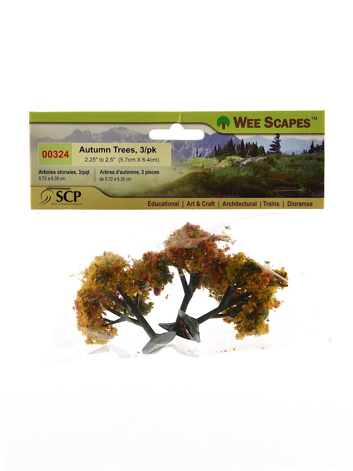 Architectural Model Trees Autumn Trees 2 1 4 In. - 2 1 2 In. Pack Of 3
