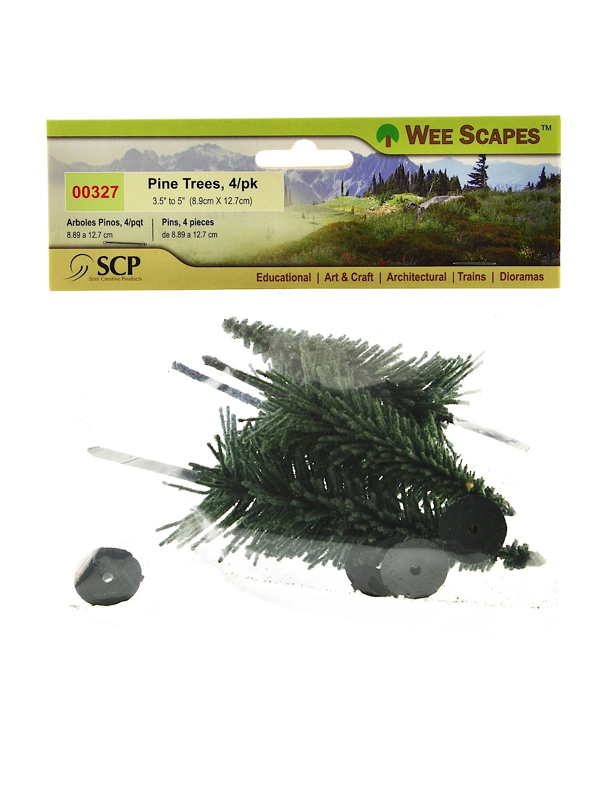 Architectural Model Trees Pine Trees 3 1 2 in. - 5 in. pack of 4