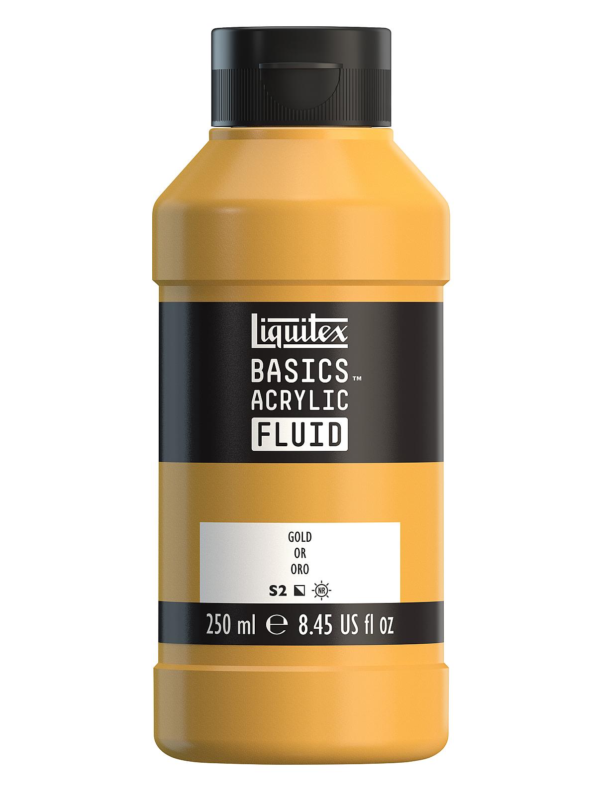 BASICS Fluid Acrylic Colors gold 8.45 oz. (250ml)