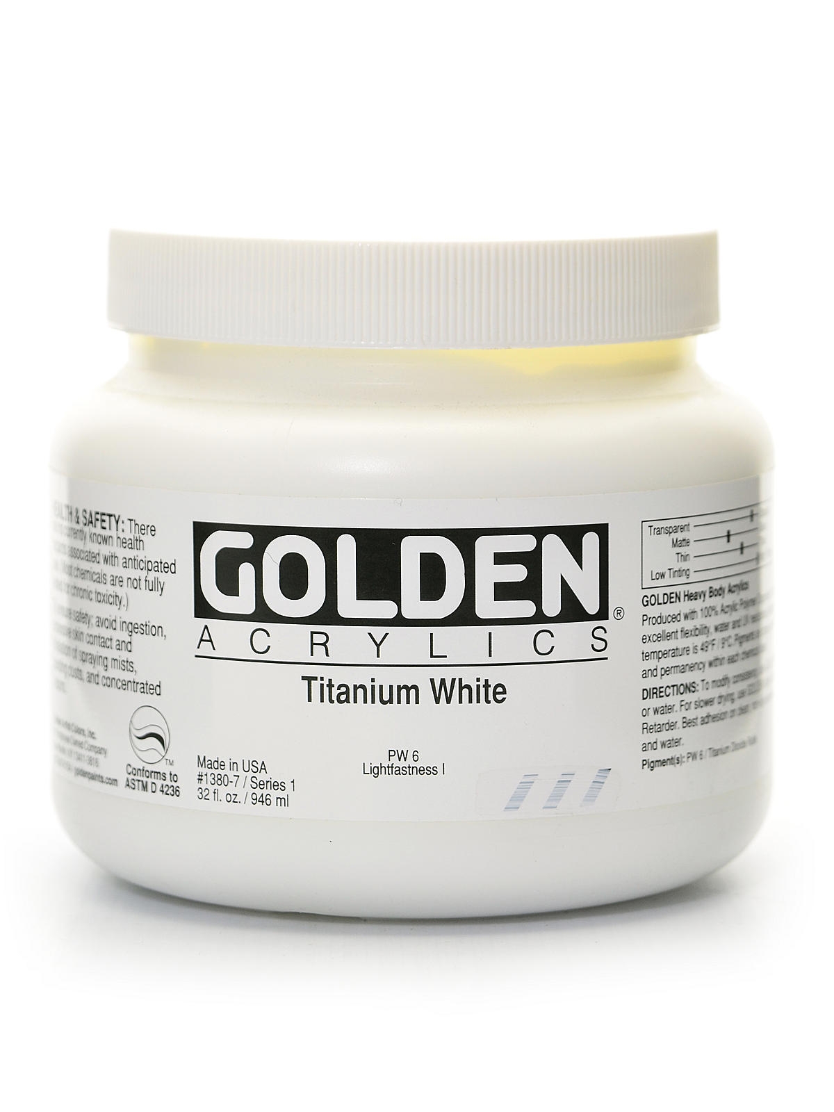 Heavy Body Acrylics titanium white 32 oz.