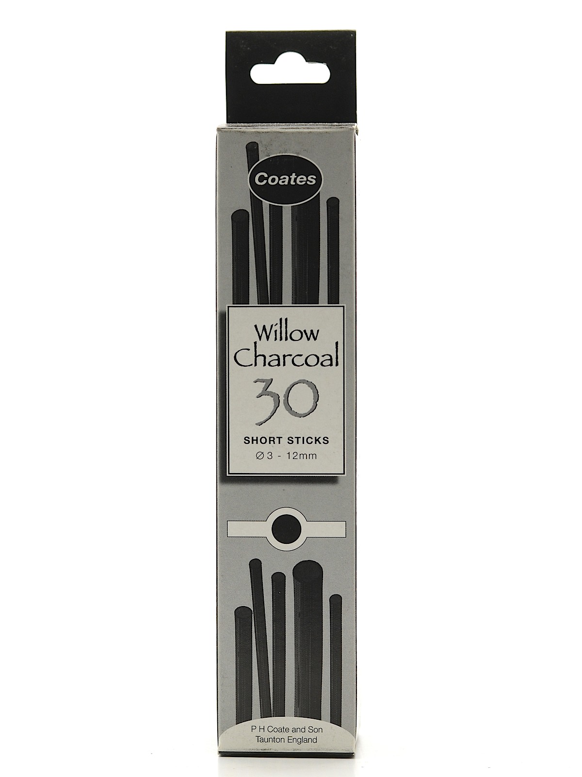 Willow Charcoal 3 mm - 12 mm assorted half length box of 30