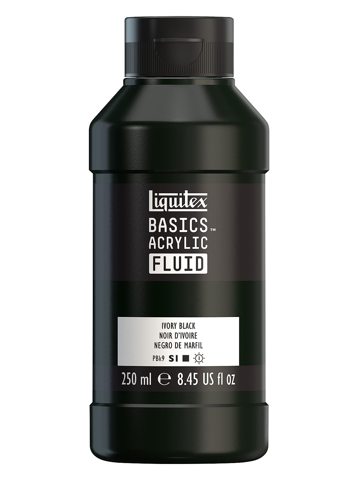 BASICS Fluid Acrylic Colors ivory black 8.45 oz. (250ml)
