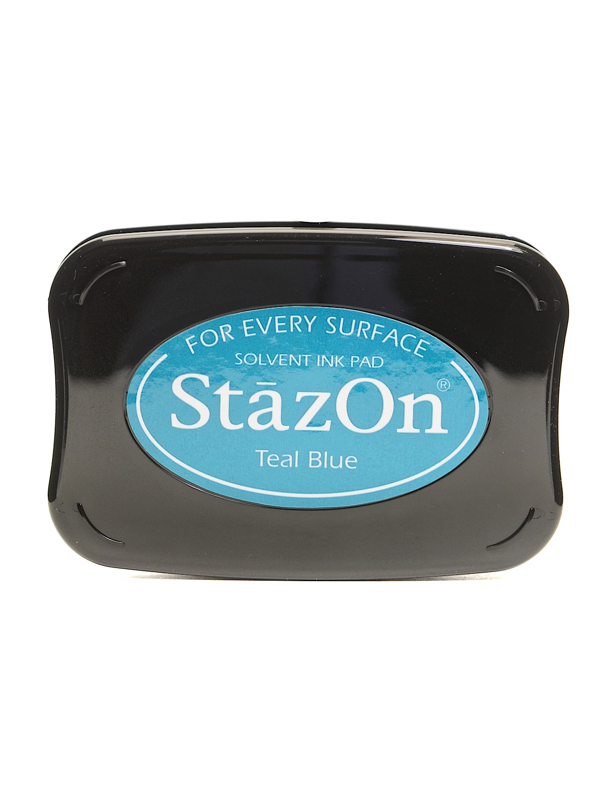StazOn Solvent Ink teal blue 3.75 in. x 2.625 in. full-size pad