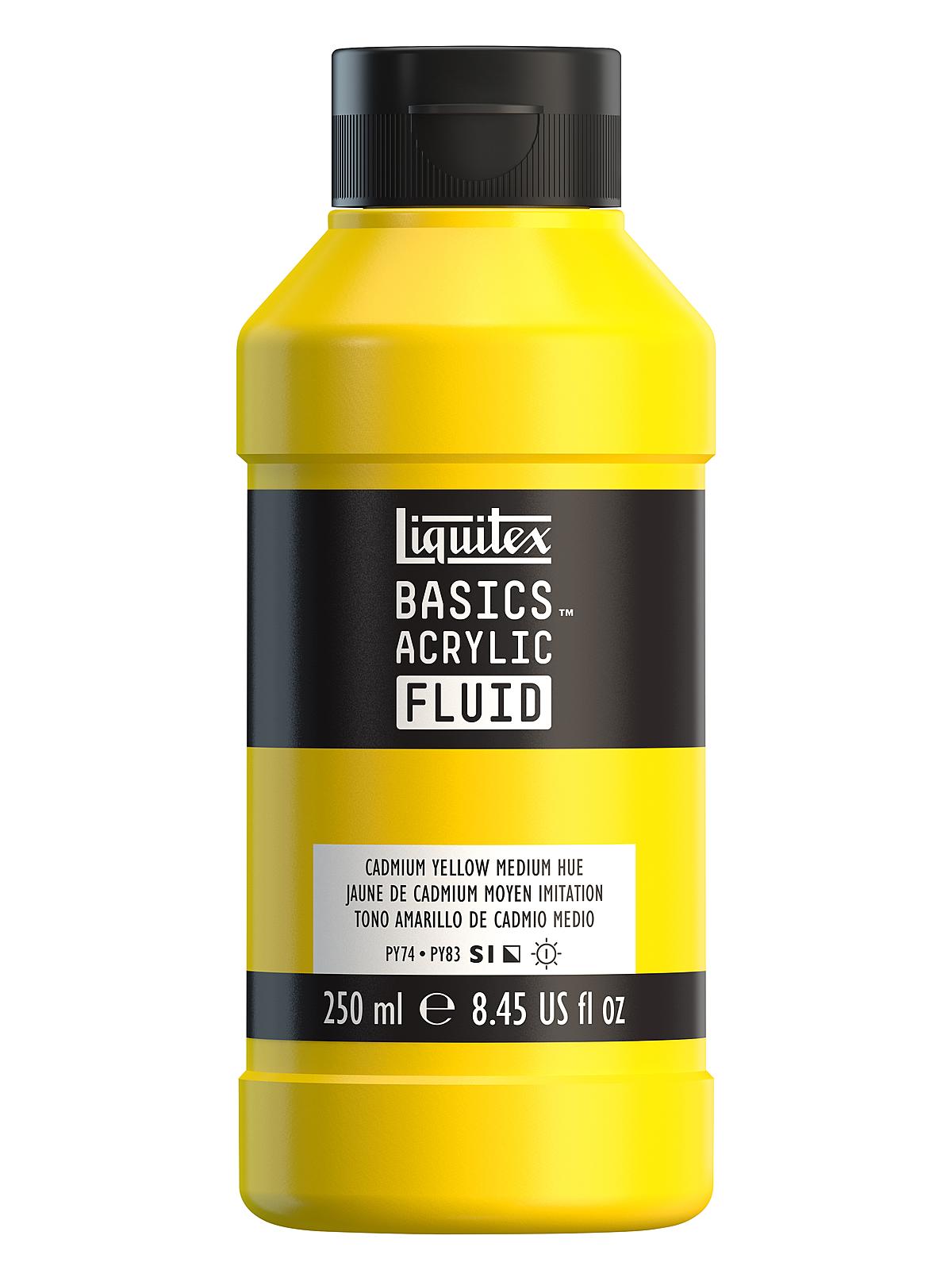 BASICS Fluid Acrylic Colors cadmium yellow medium hue 8.45 oz. (250ml)