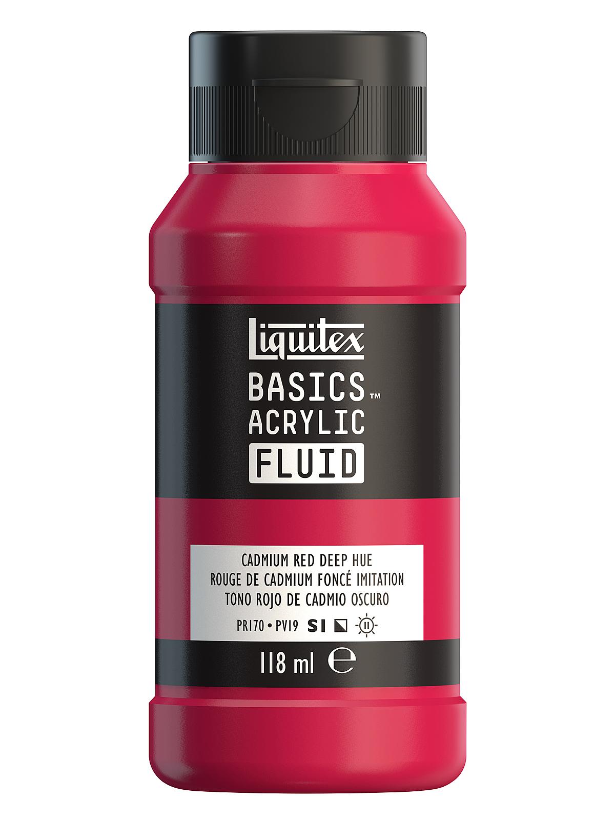 BASICS Fluid Acrylic Colors cadmium red deep hue 8.45 oz. (250ml)