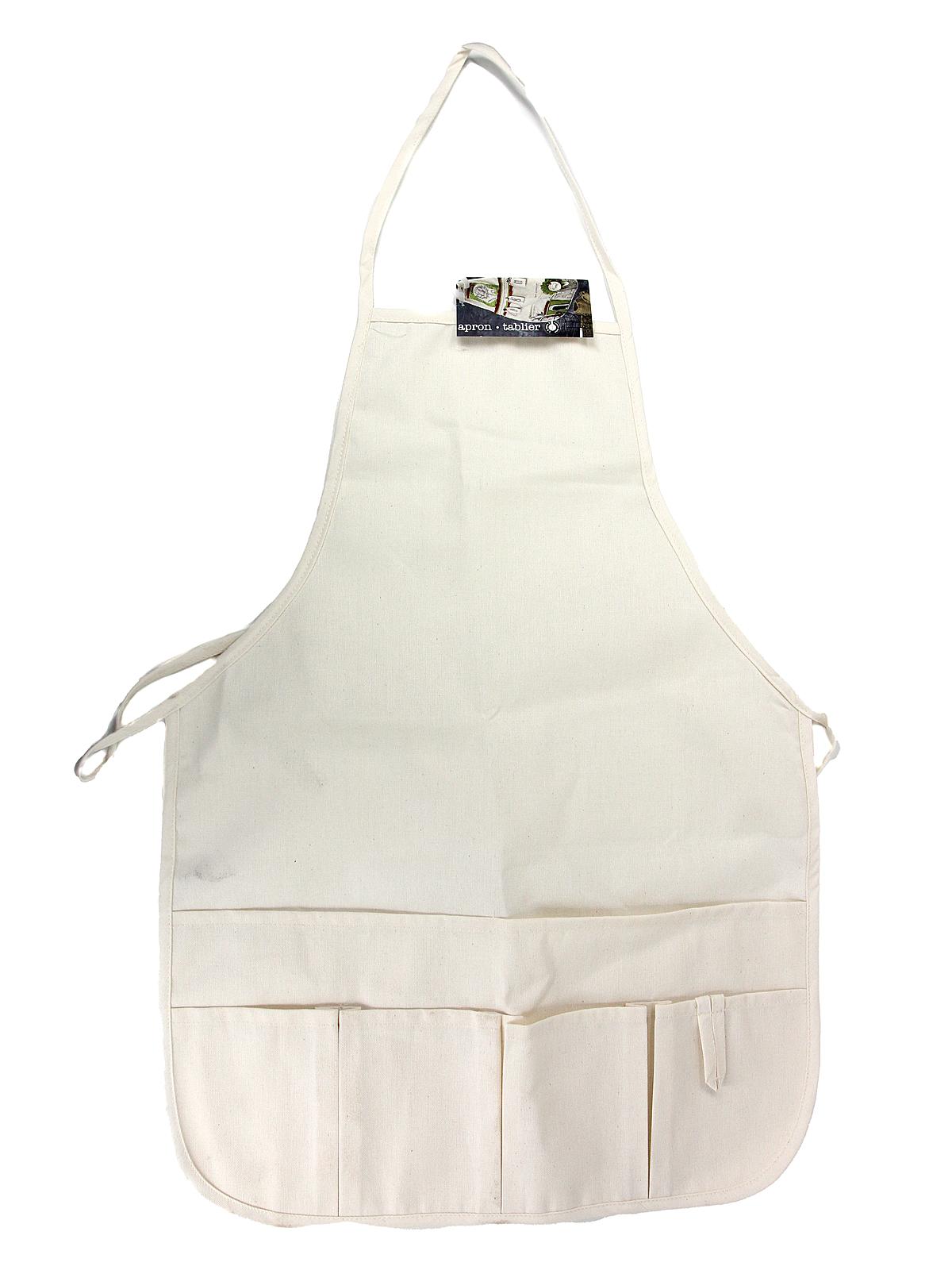 Natural Canvas Apron With Pockets Adult