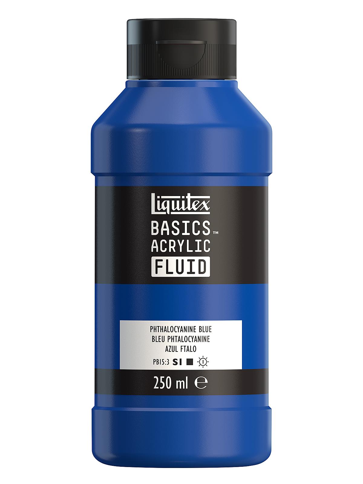 BASICS Fluid Acrylic Colors phthalocyanine blue 8.45 oz. (250ml)
