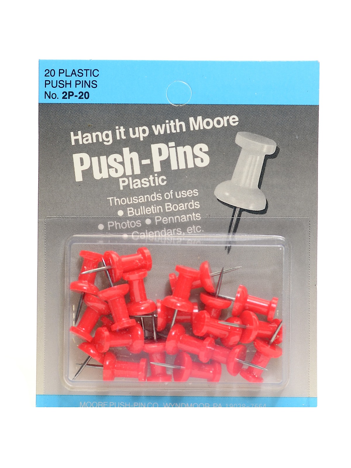 Push Pins Red Plastic Pack Of 20