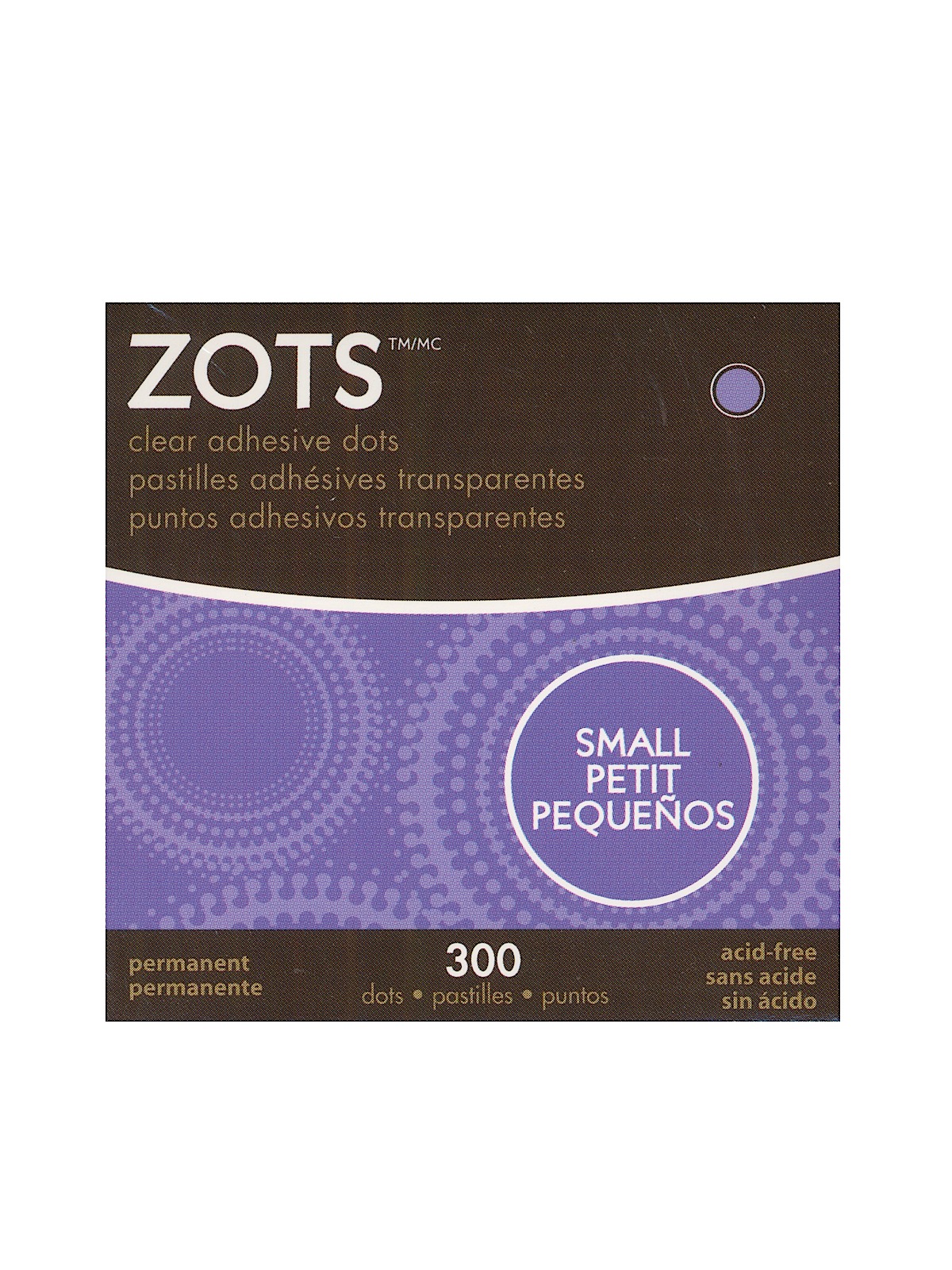 Zots Clear Adhesive Dots 3 16 in. small dots roll of 300