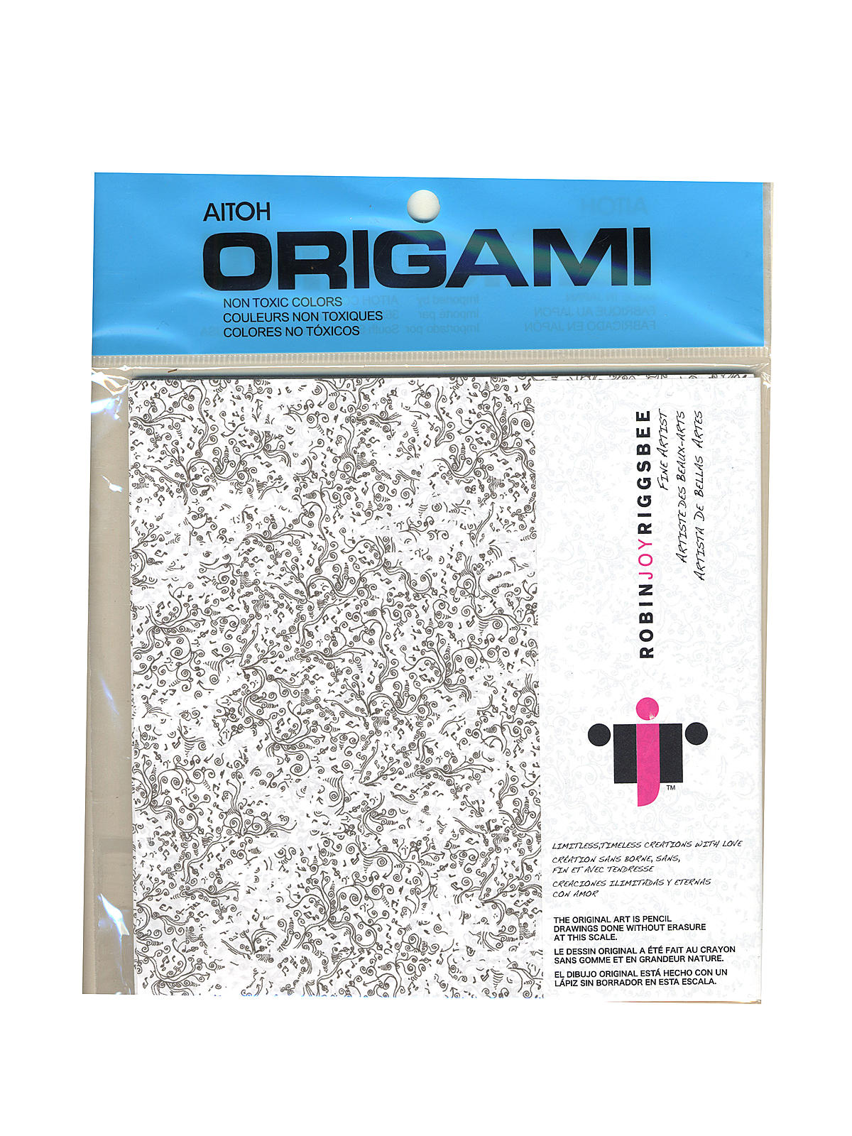 Origami Paper 5 7 8 in. x 5 7 8 in. robin joy pencil drawing 40 sheets