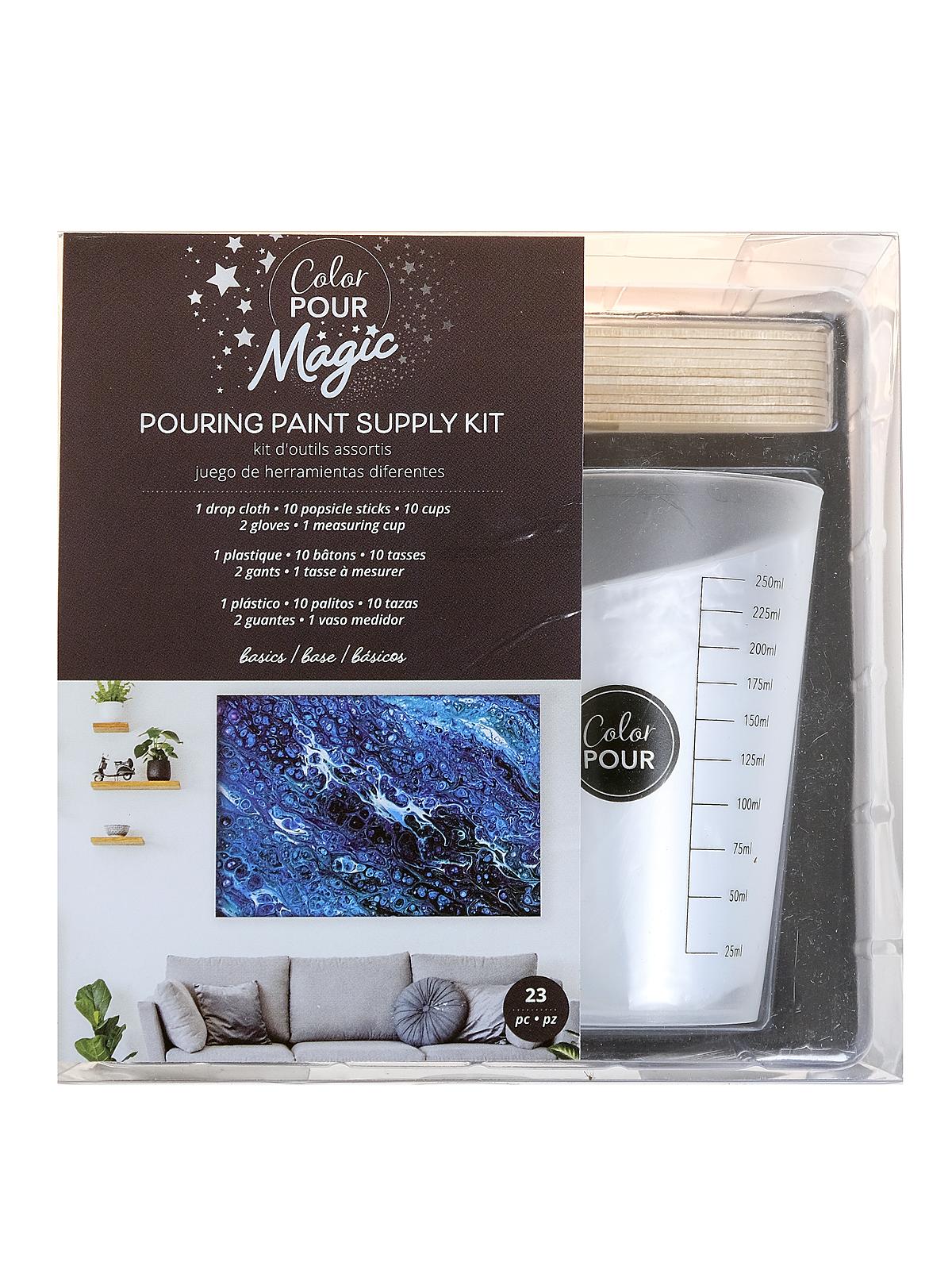 Color Pour Magic Pouring Paint Supply Kit 23 pieces