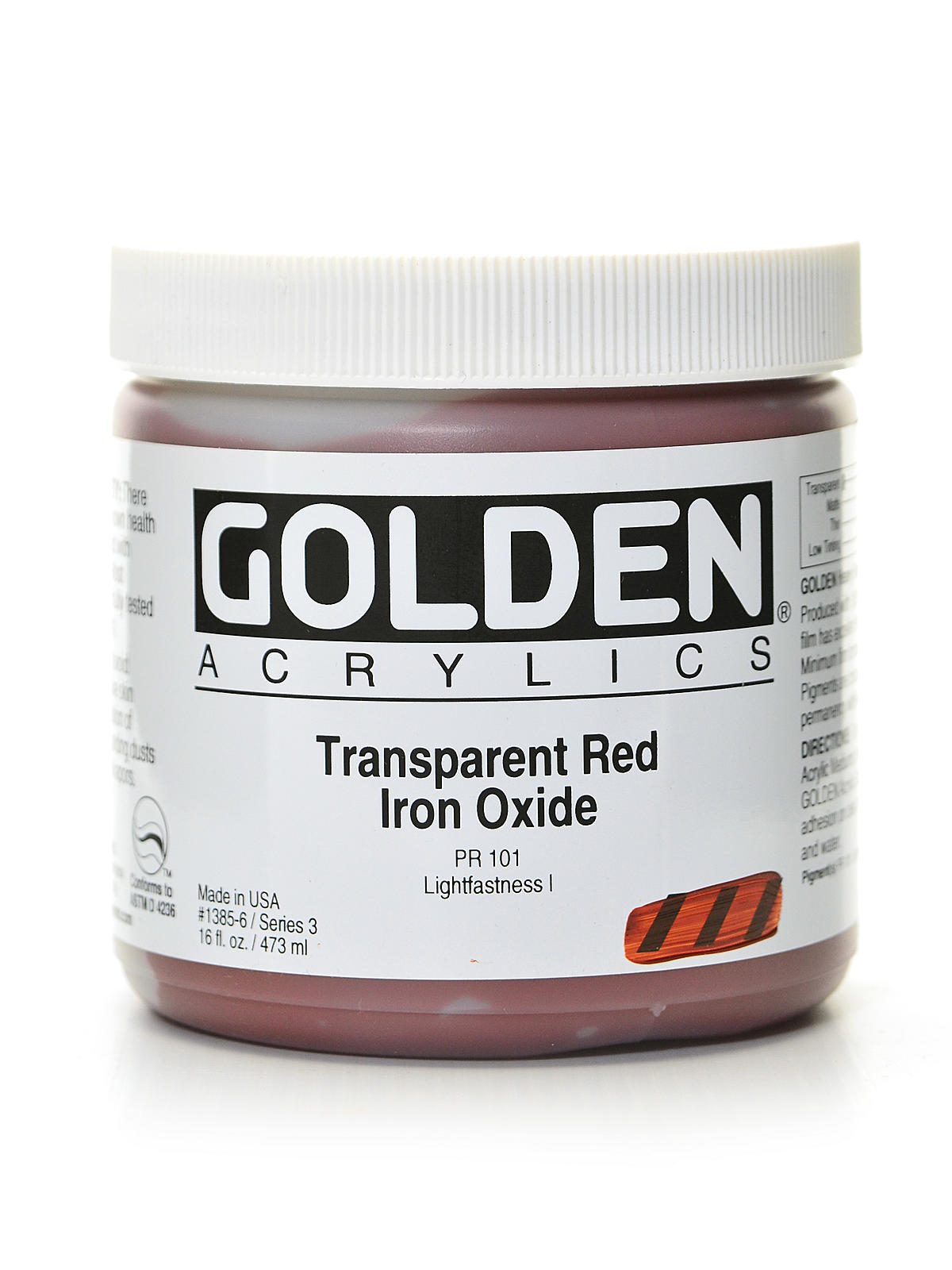 Heavy Body Acrylics transparent red iron oxide 16 oz.