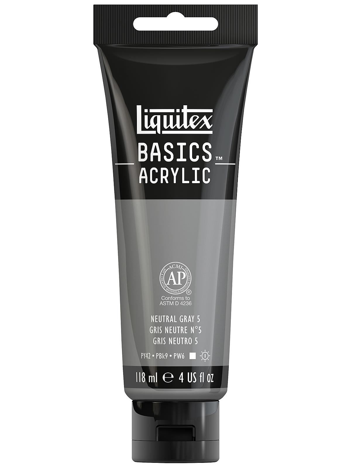 Basics Acrylics Colors neutral gray value 5 4 oz. tube