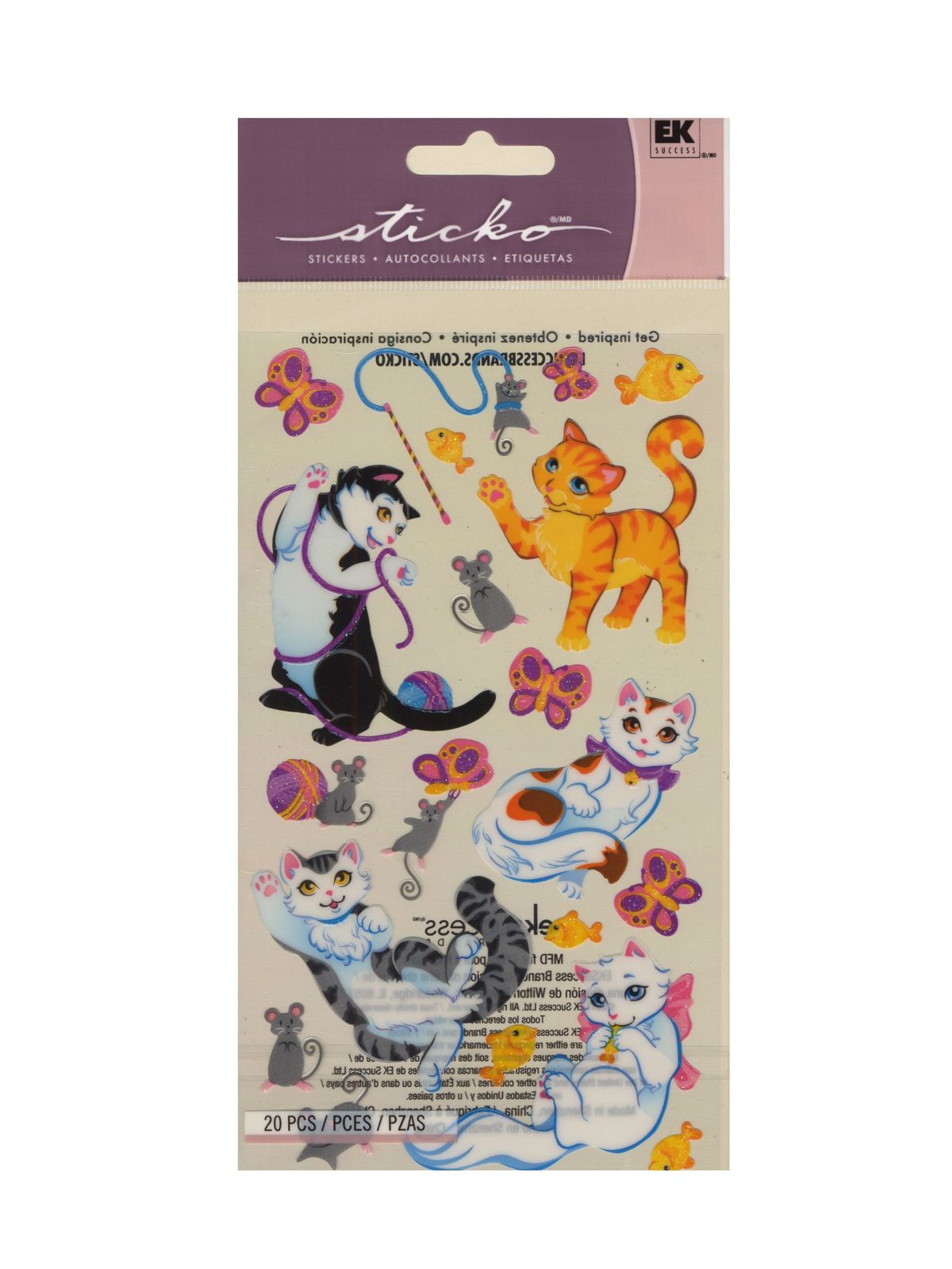 Classic Stickers Paper Playful Kittens 20 Pieces