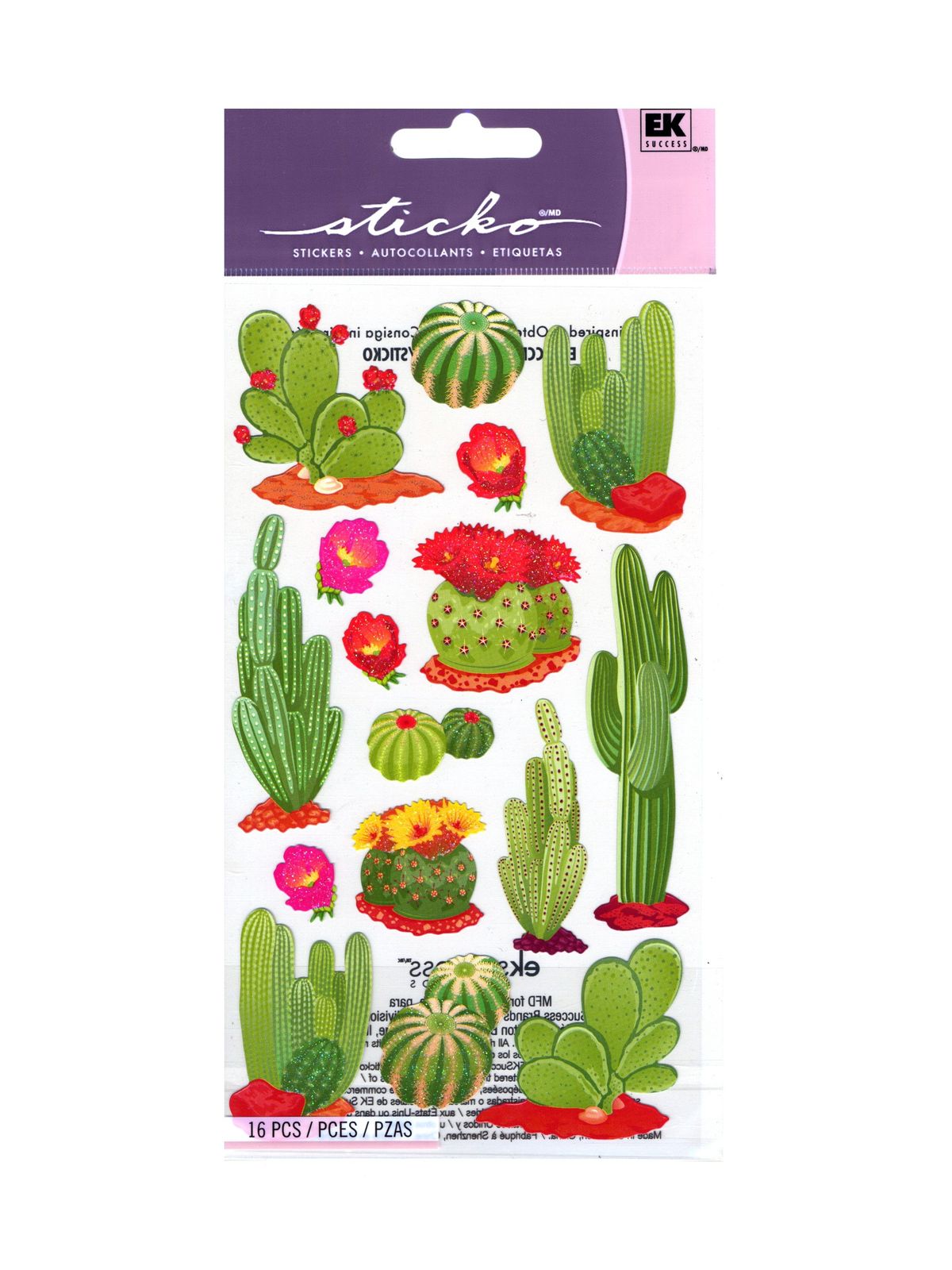 Classic Stickers Paper Desert Cactus 16 Pieces