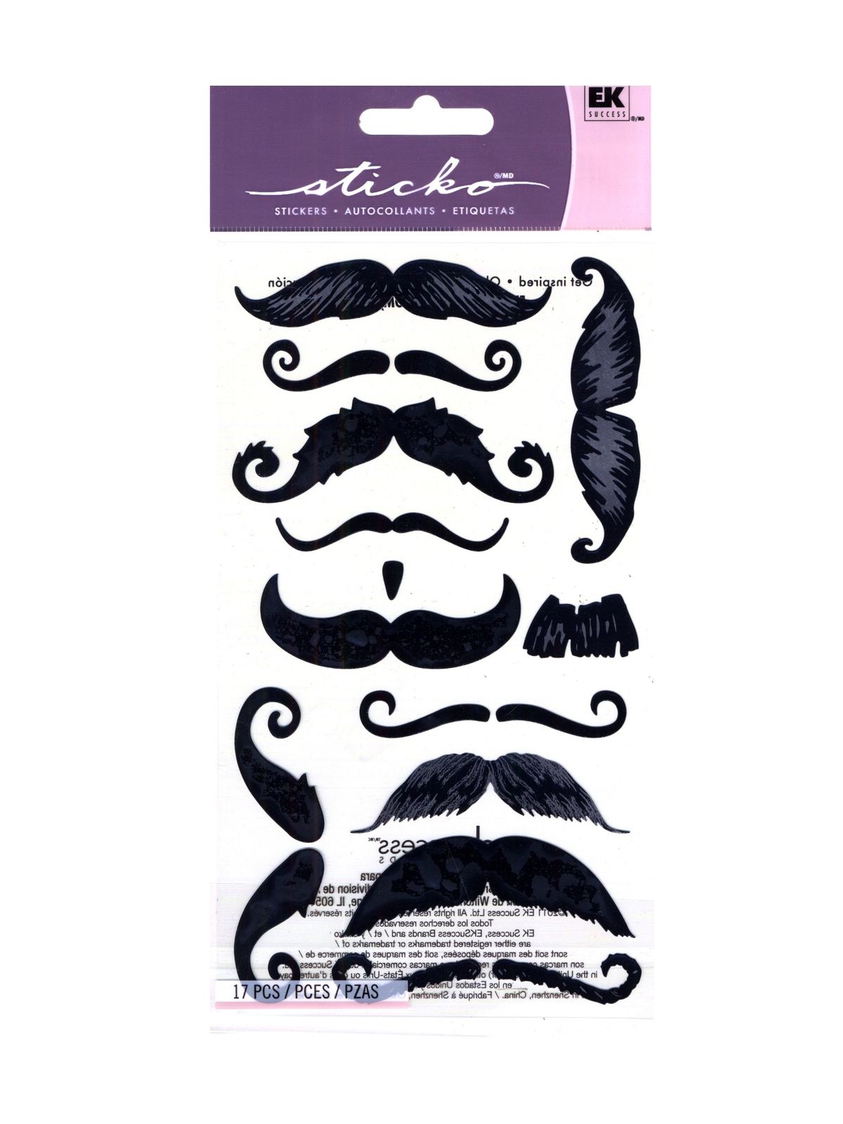 Classic Stickers Paper Moustache 12 Pieces