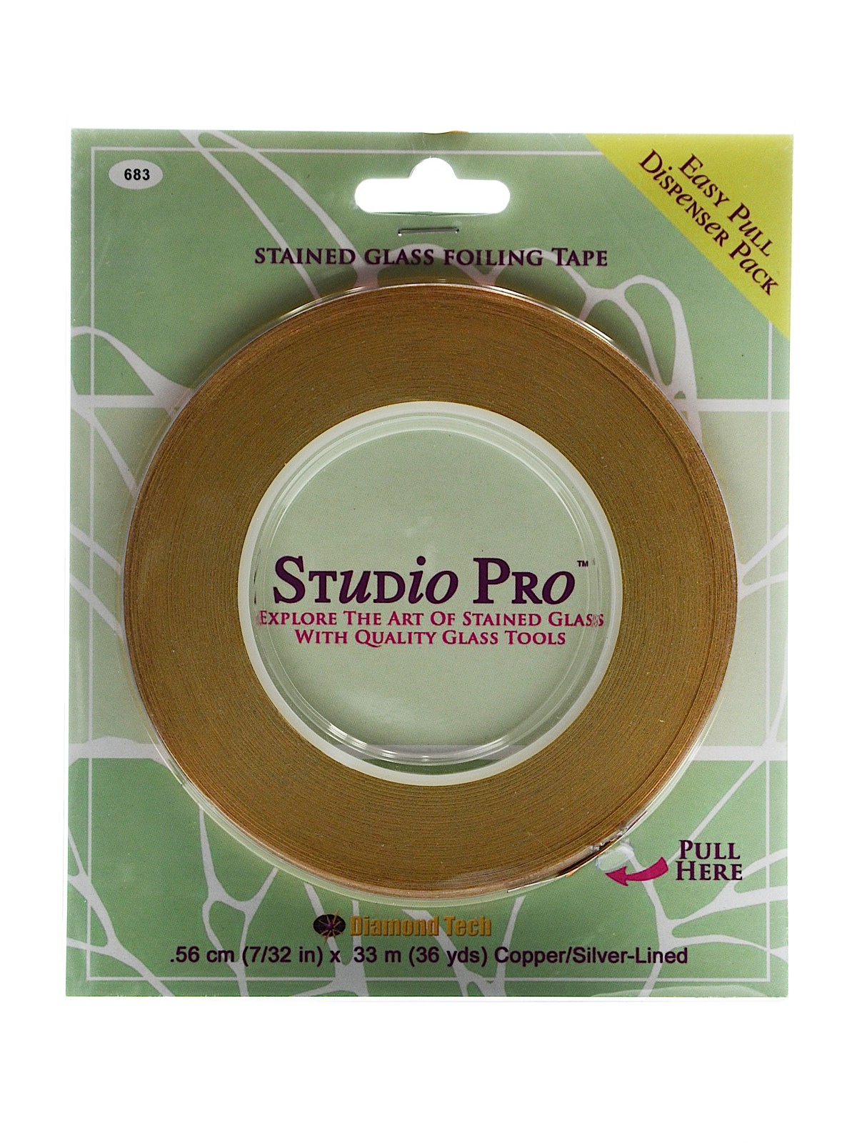 Studio Line Stained Glass Foil silver lined copper 7 32 in.
