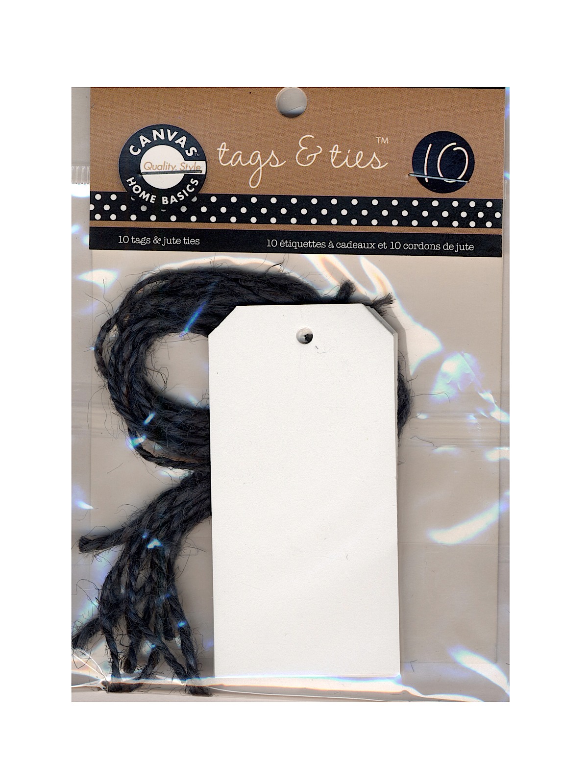 Tags with Jute Ties skinny white pack of 10