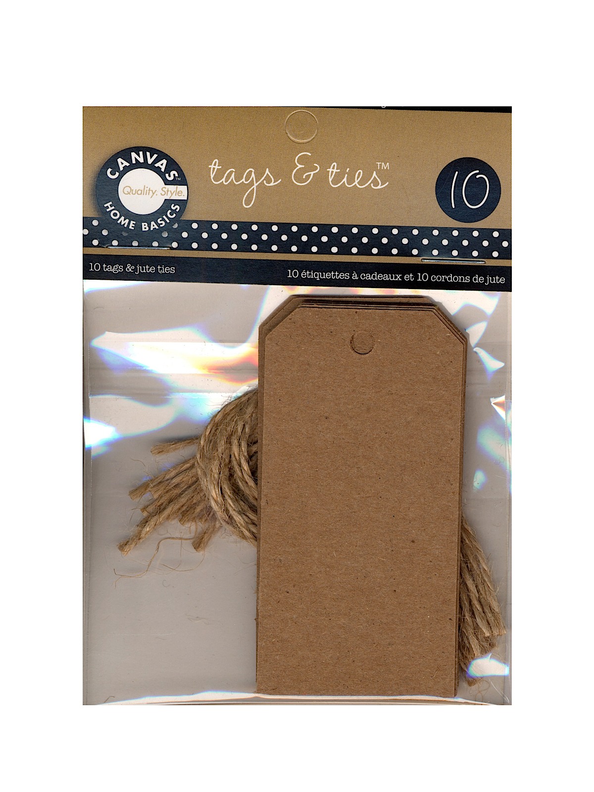 Tags with Jute Ties skinny kraft pack of 10