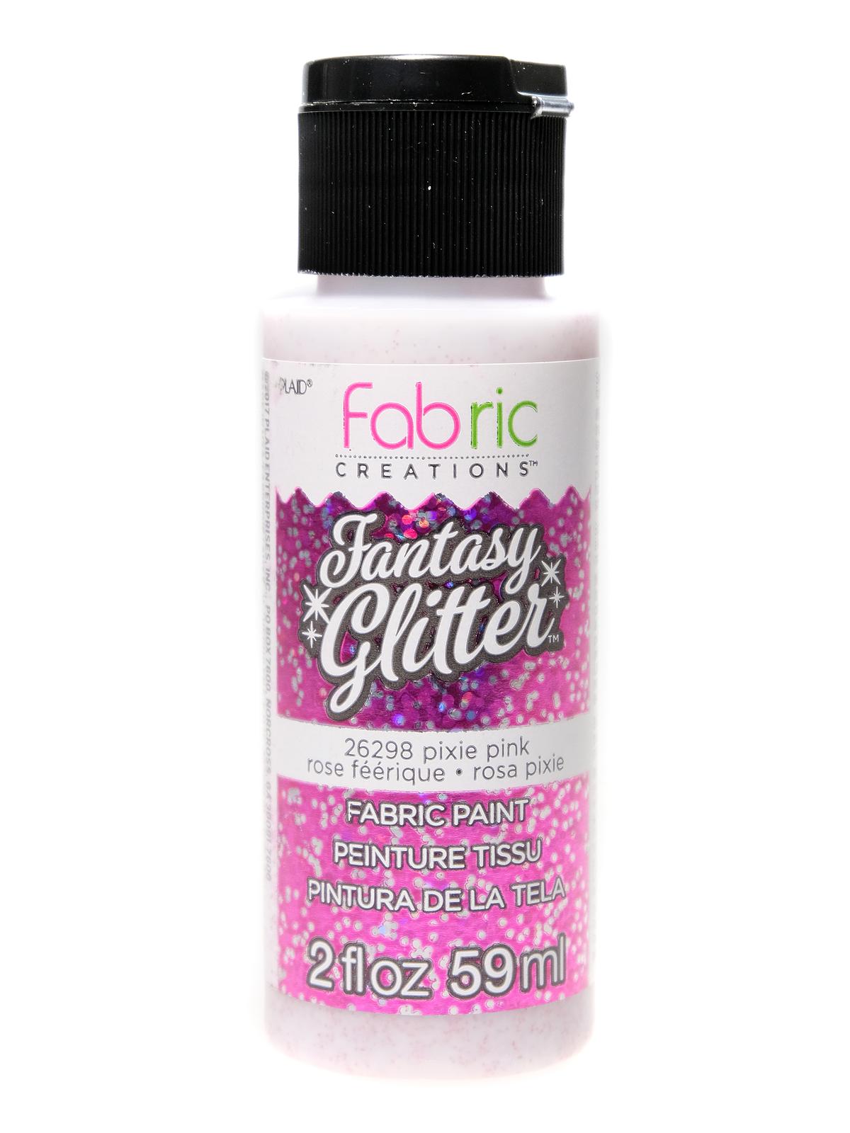 Fantasy Glitter Fabric Paints Pixie Pink 2 Oz.