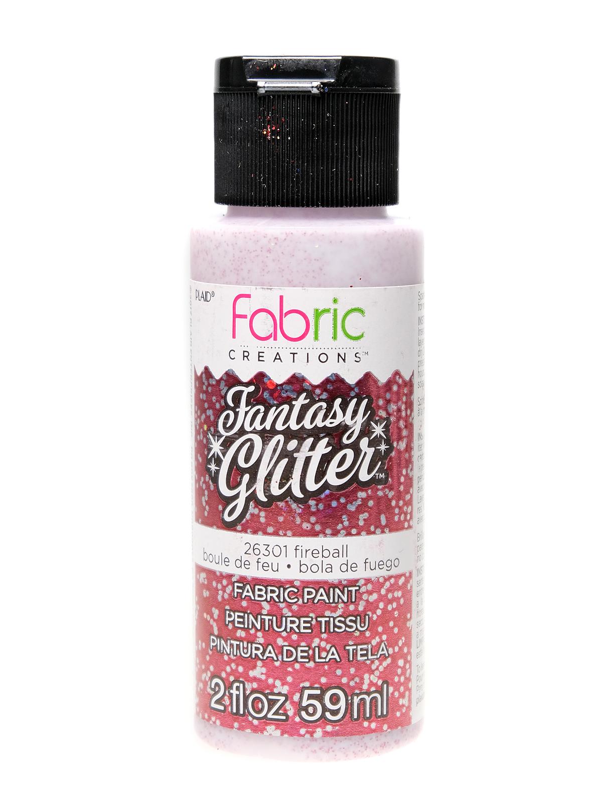 Fantasy Glitter Fabric Paints Fireball 2 Oz.