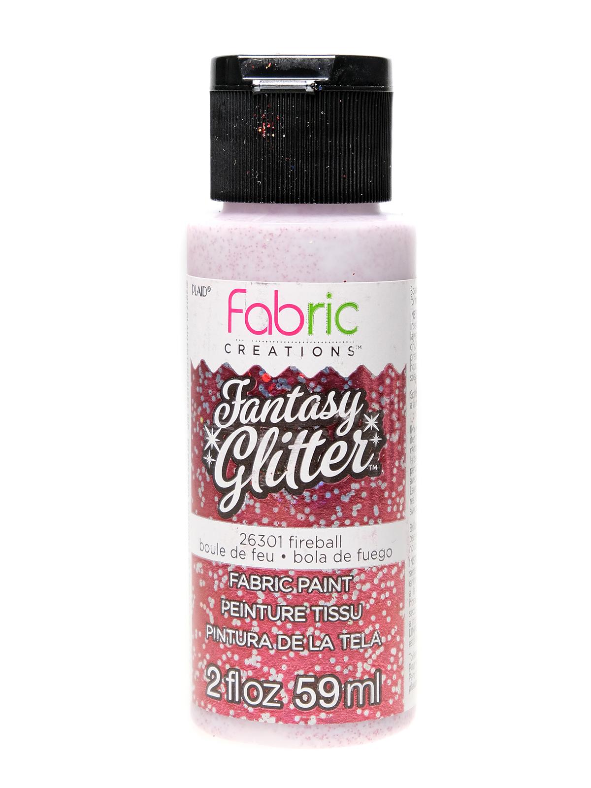 Fantasy Glitter Fabric Paints fireball 2 oz.