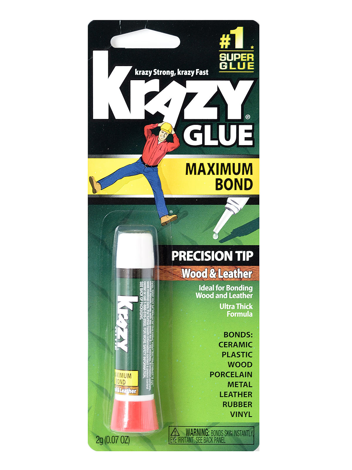 Instant Krazy Glue Original Formula For Wood & Leather 0.07 Oz.
