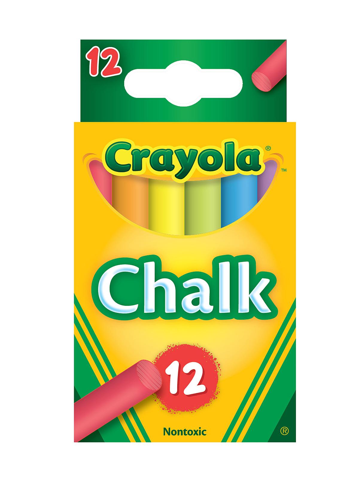 Children's Chalk Assorted Pack Of 12