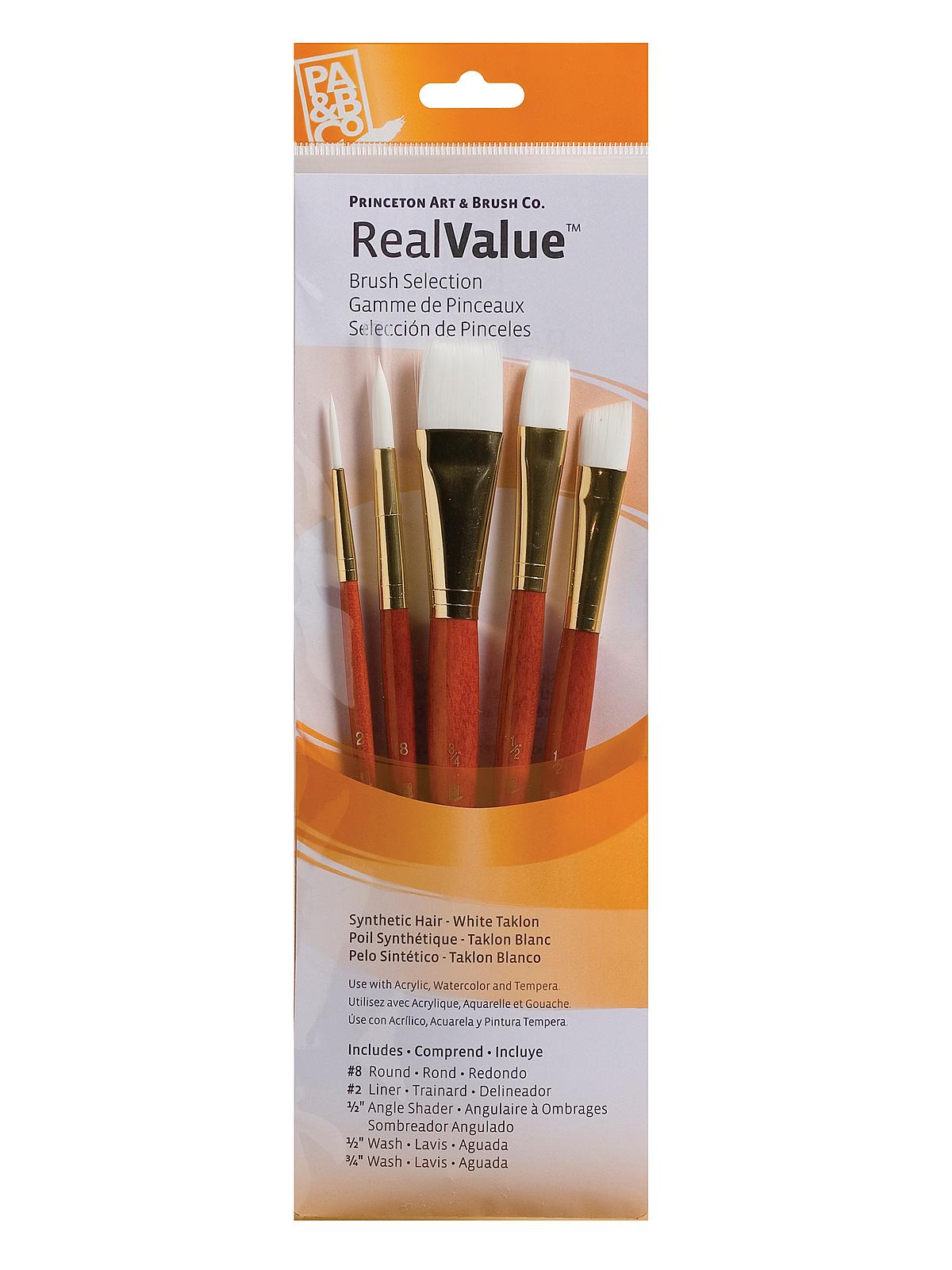 Real Value Series 9000 Orange Handled Brush Sets 9151 Set Of 4