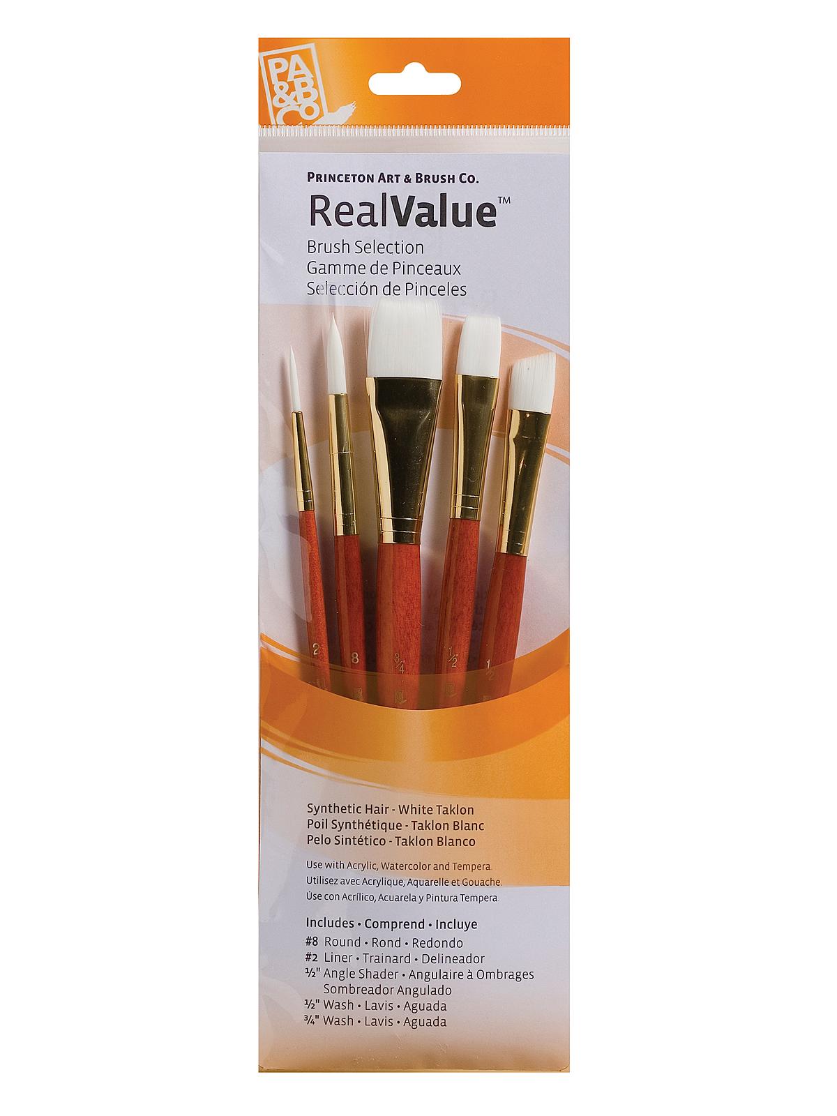 Real Value Series Orange Handled Brush Sets 9151 set of 4