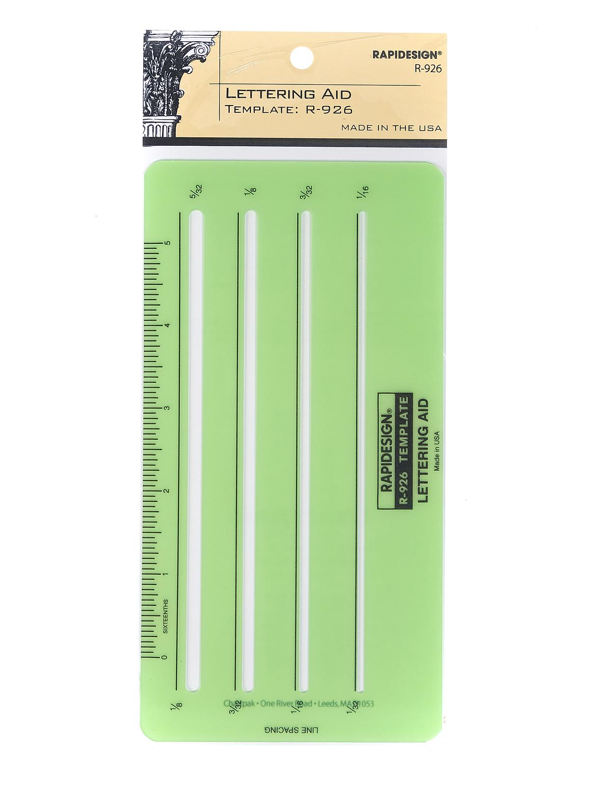 Rapidesign Lettering Guides Lettering Aid 1 16 In. , 3 32 In. , 1 8 In. , 5 32 In.