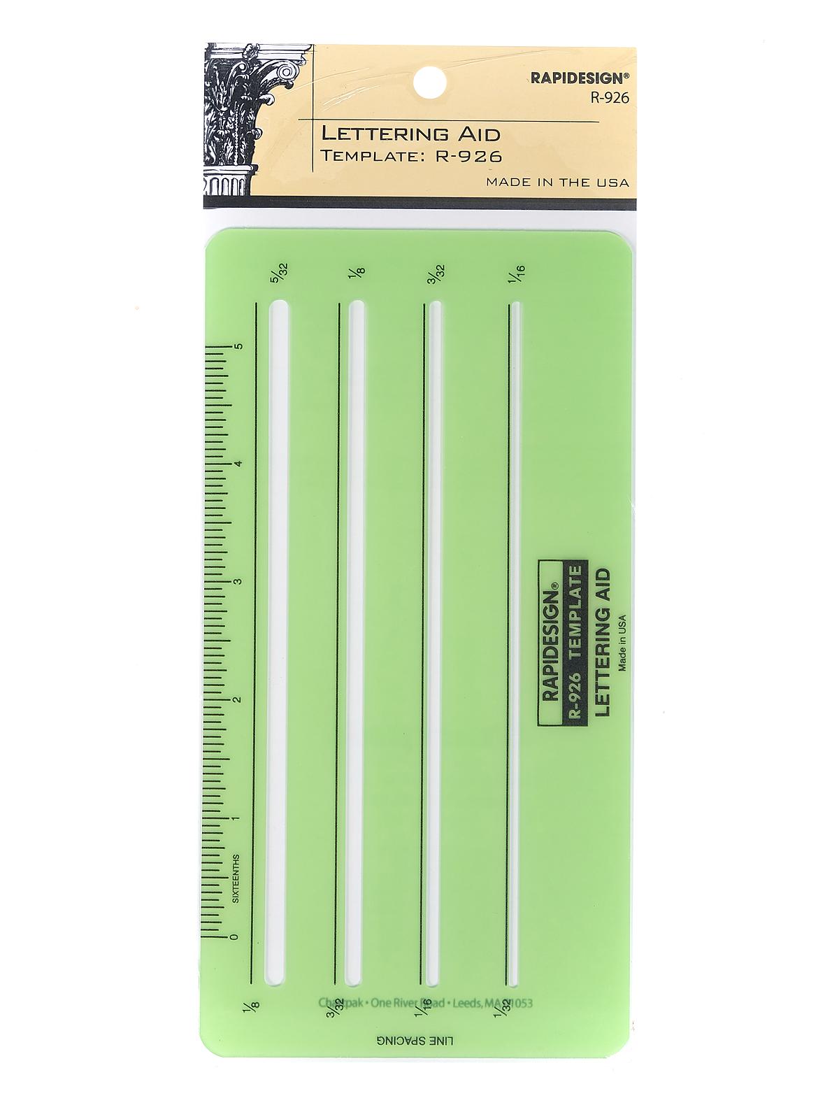 Rapidesign Lettering Guides lettering aid 1 16 in. , 3 32 in. , 1 8 in. , 5 32 in.