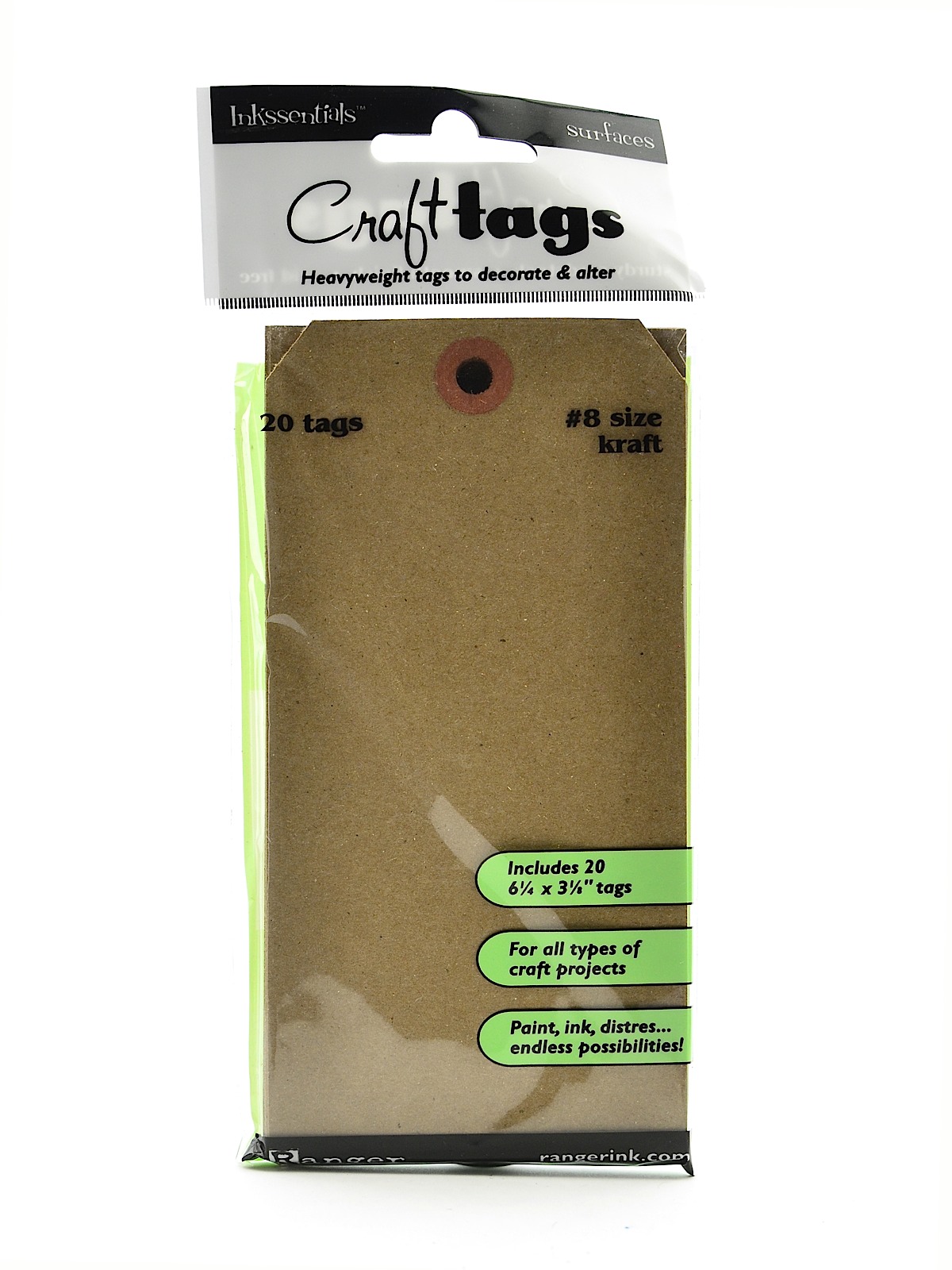 Inkssentials Craft Tags kraft #8 6 1 4 in. x 3 1 8 in. pack of 20