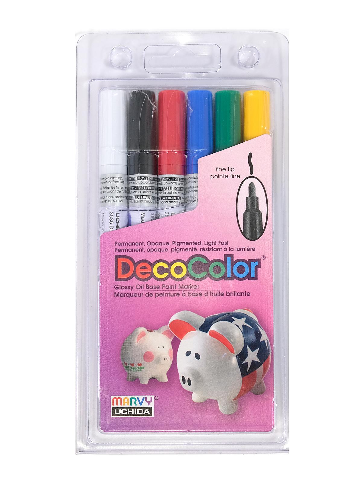 DecoColor Paint Marker Sets Fine Primary Set Of 6