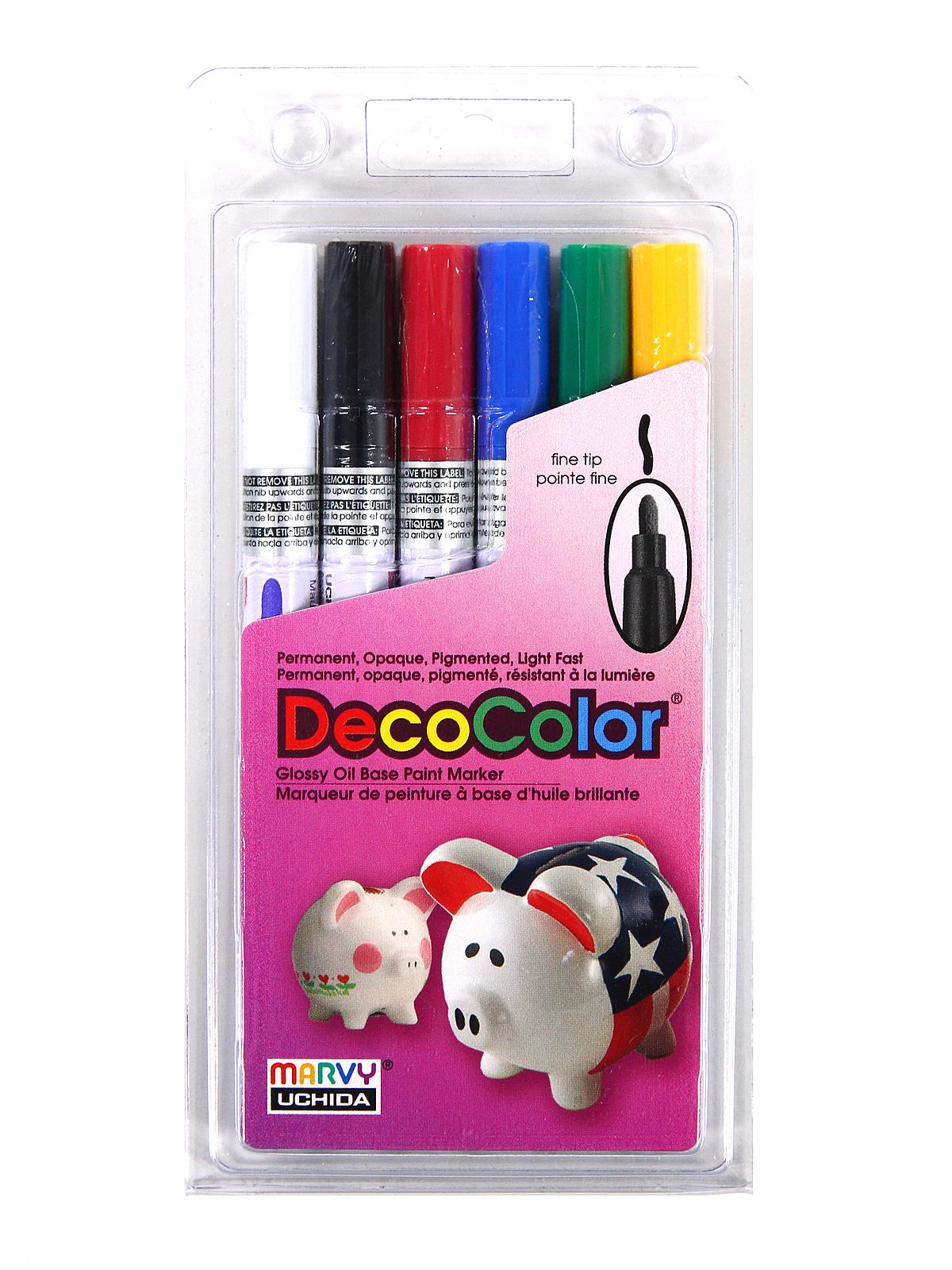 DecoColor Paint Marker Sets Fine Primary Set Of 6