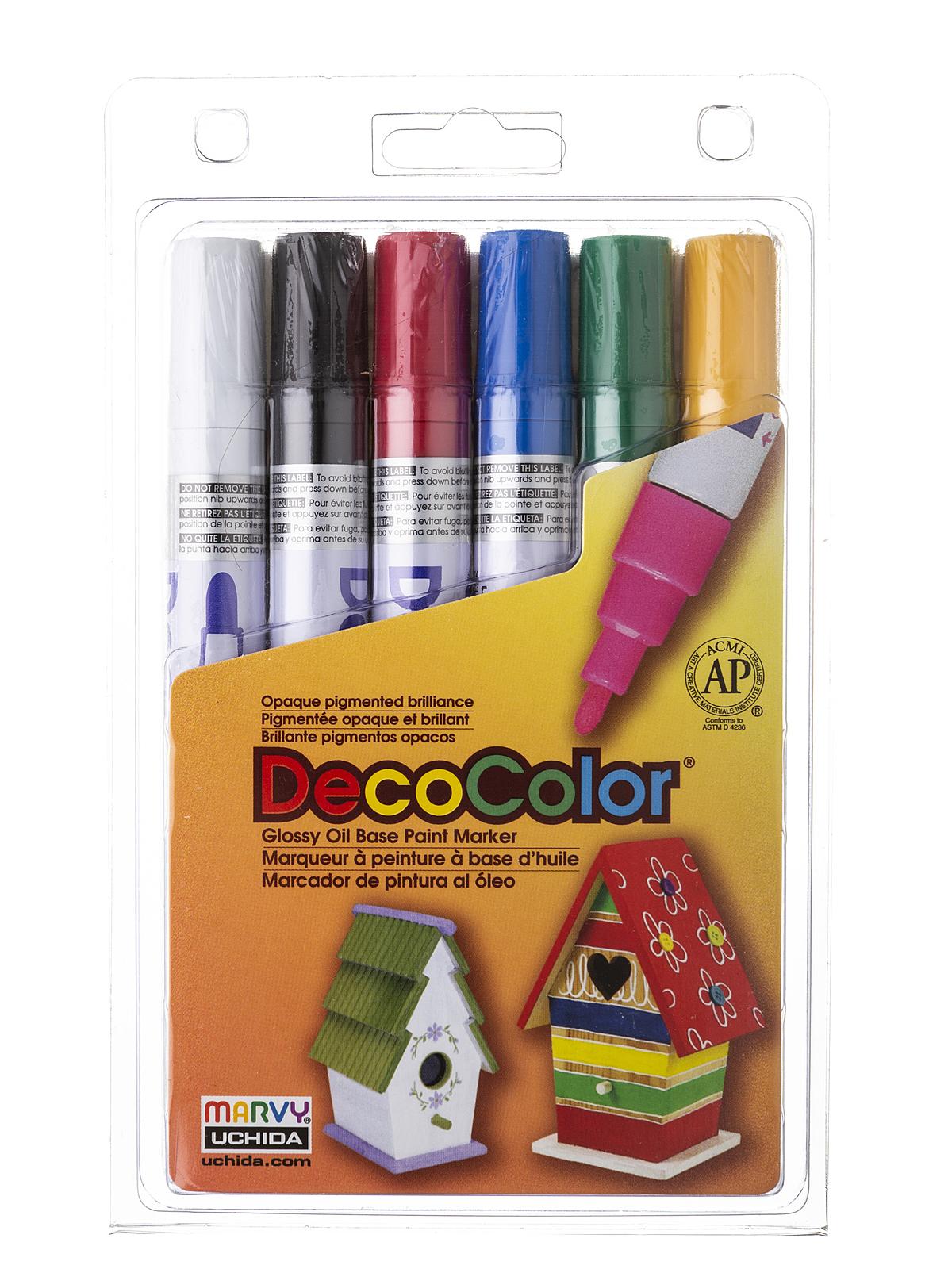 Decocolor Paint Marker Sets Broad Primary Set Of 6