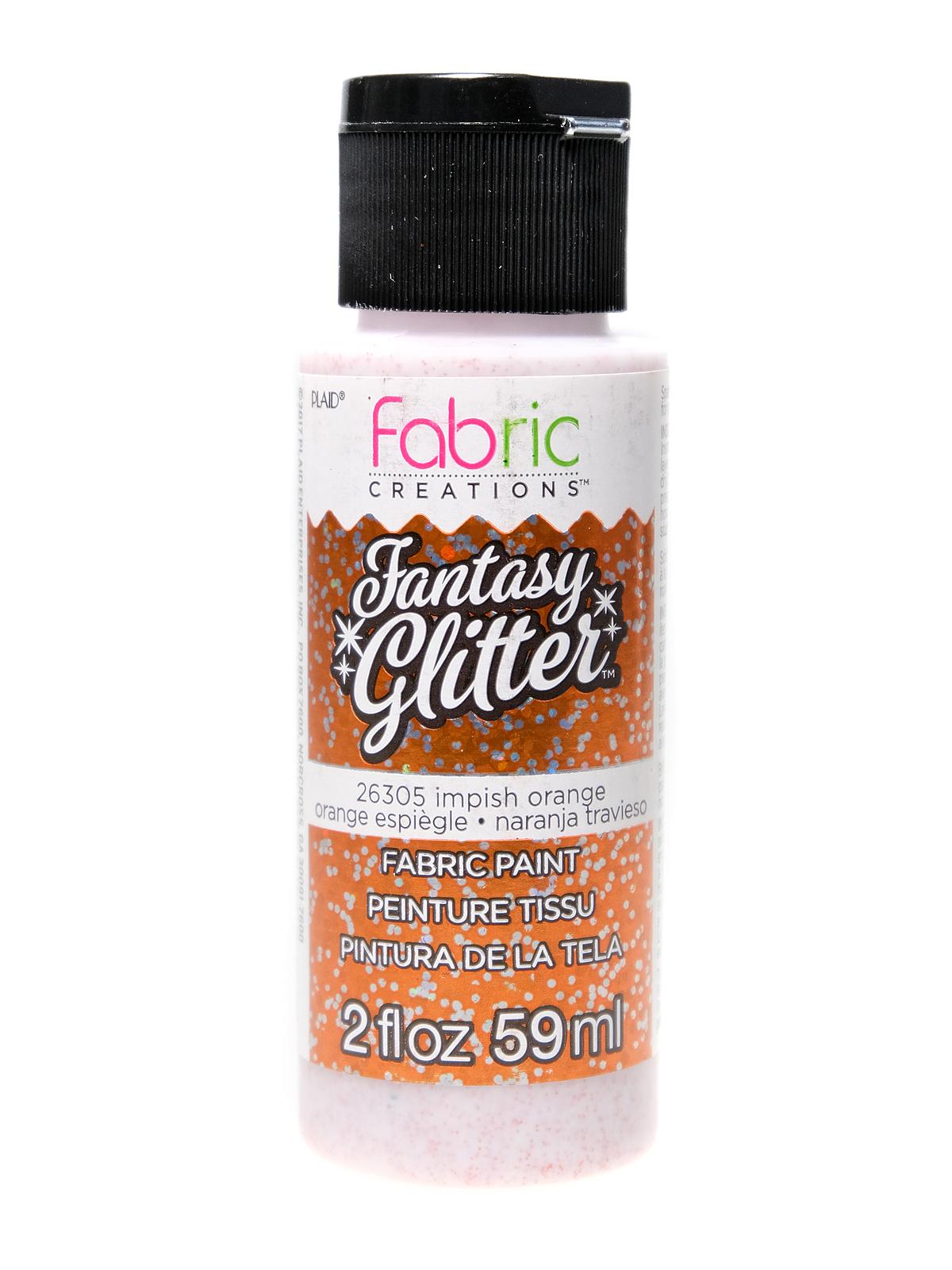 Fantasy Glitter Fabric Paints Impish Orange 2 Oz.