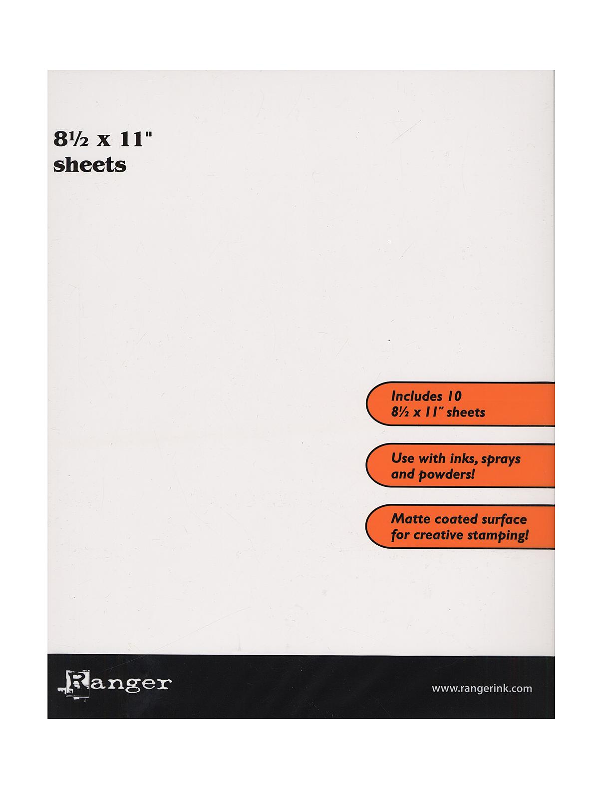 Inkssentials Specialty Stamping Paper 8 1 2 In. X 11 In. Pack Of 10 Sheets