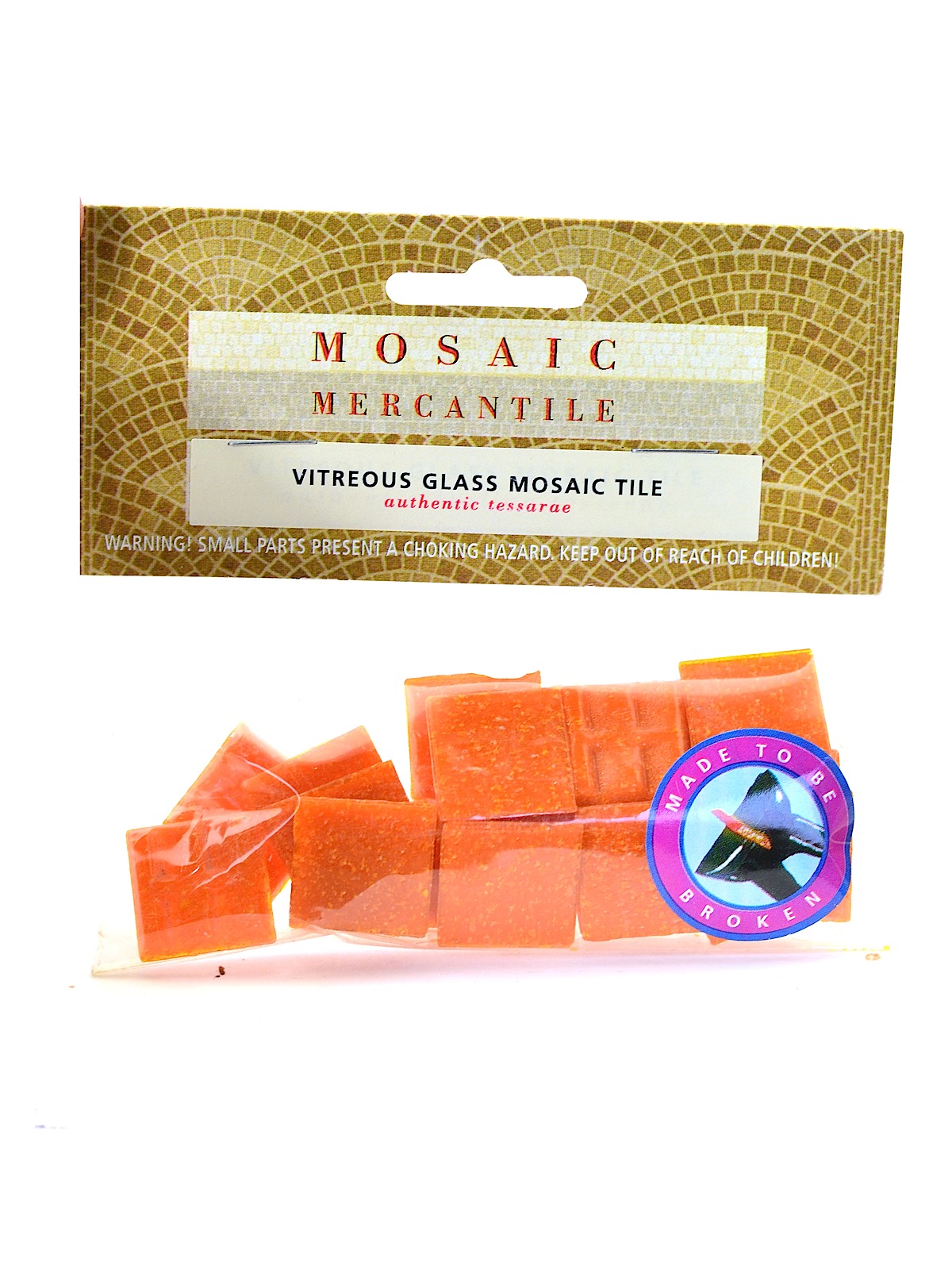 Solid Color Vitreous Glass Mosaic Tile Tangerine 3 4 In. Pack Of 24