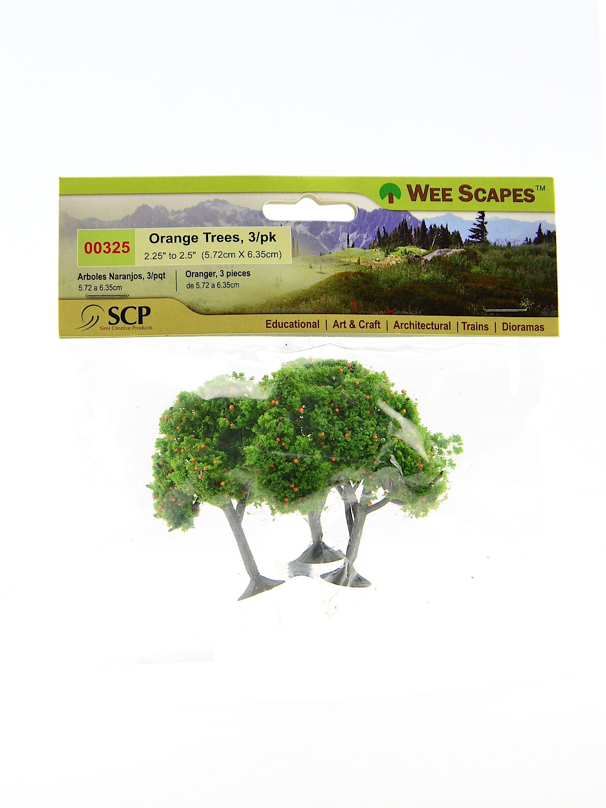 Architectural Model Trees Orange Trees 2 1 4 In. - 2 1 2 In. Pack Of 3